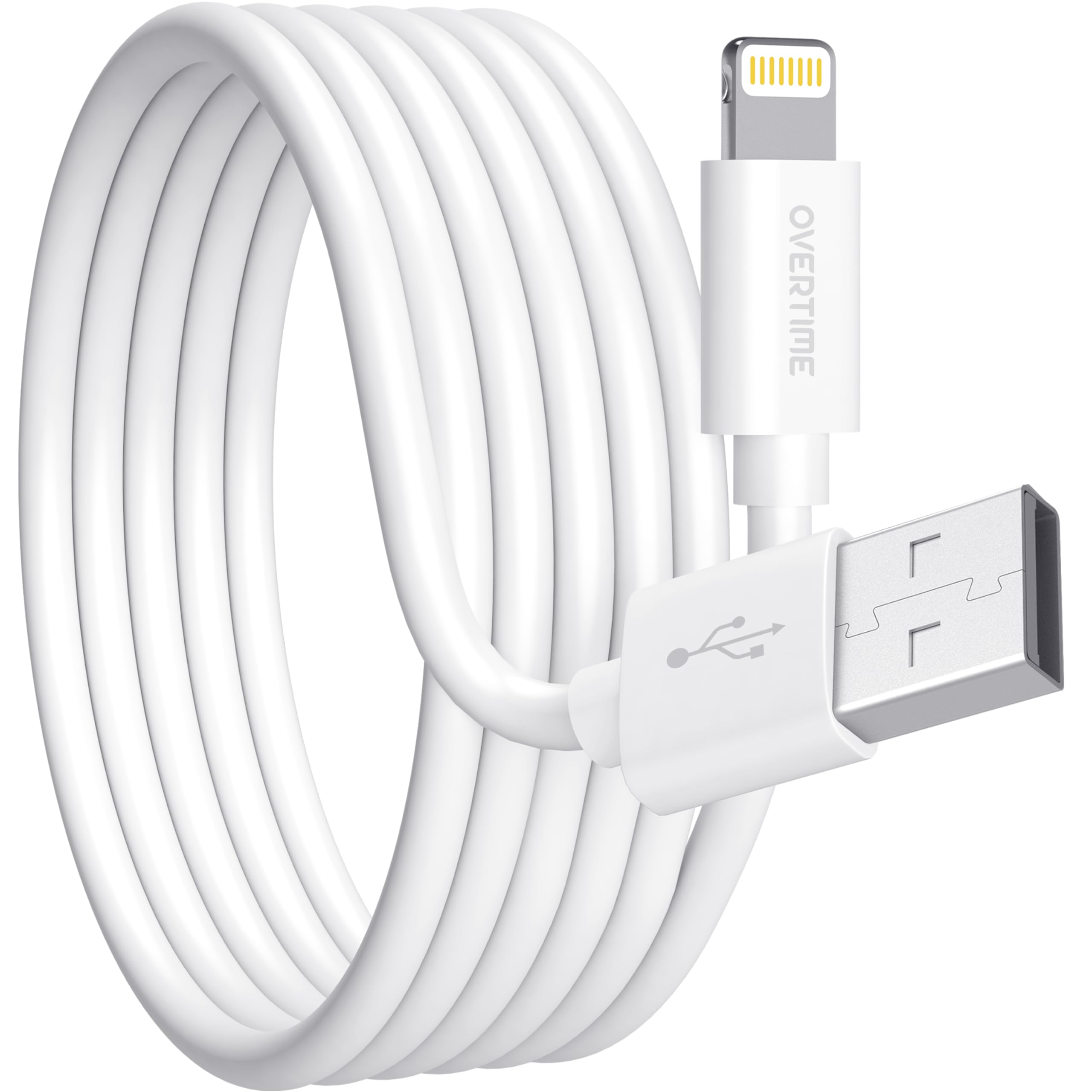 Premium 10ft MFI Certified Lightning Cable - Fast Charging USB-A to Lightning Cable for iPhone, iPad, iPod | Durable & Portable Apple Charger Cord | Perfect for Home, Office & Travel - White