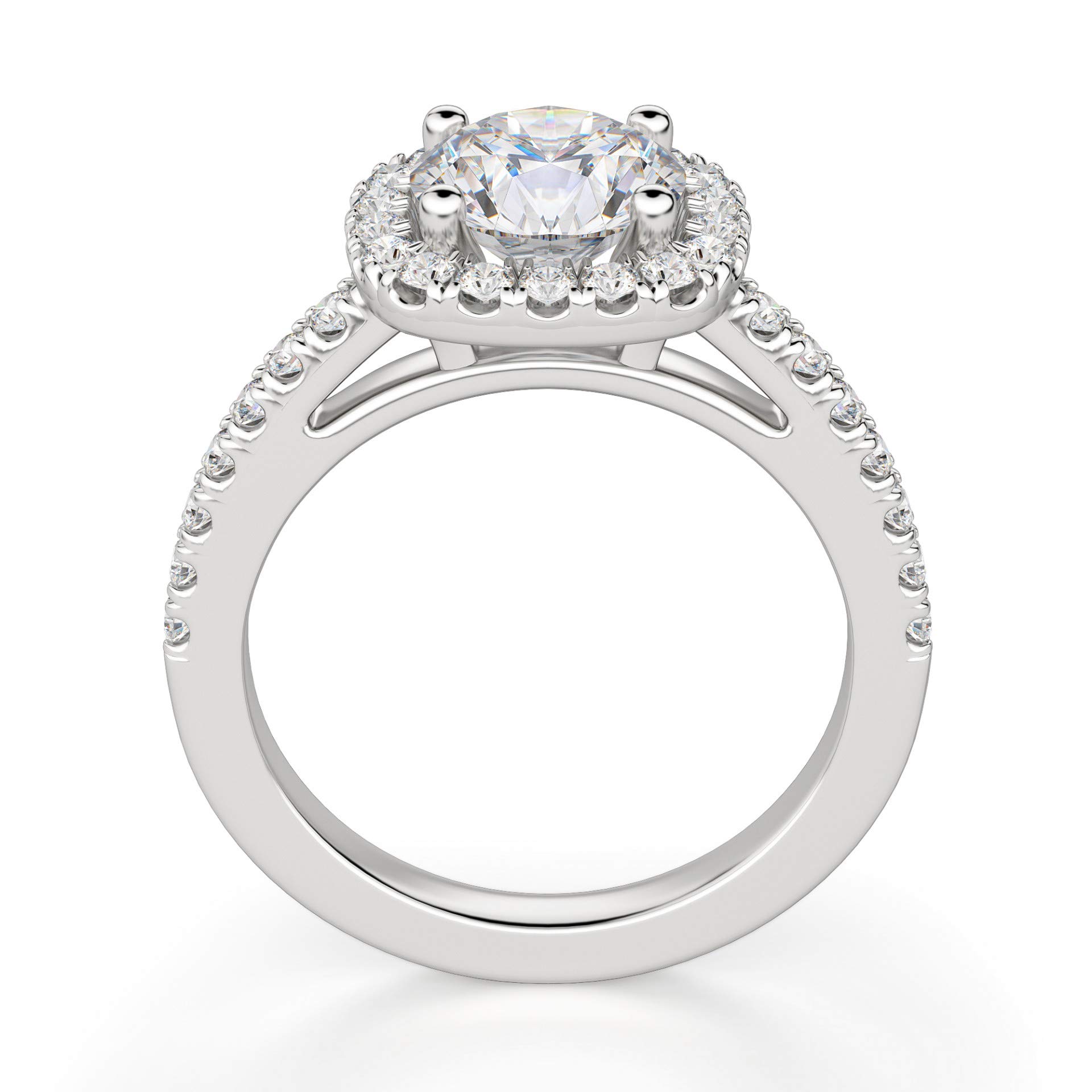 3 CT Cushion Cut Moissanite Engagement Ring Set - Vintage Halo Solitaire Wedding Band for Women, Anniversary Gift, Promise Ring (Silver) | Perfect for Proposals, Bridal Jewelry & Special Occasions