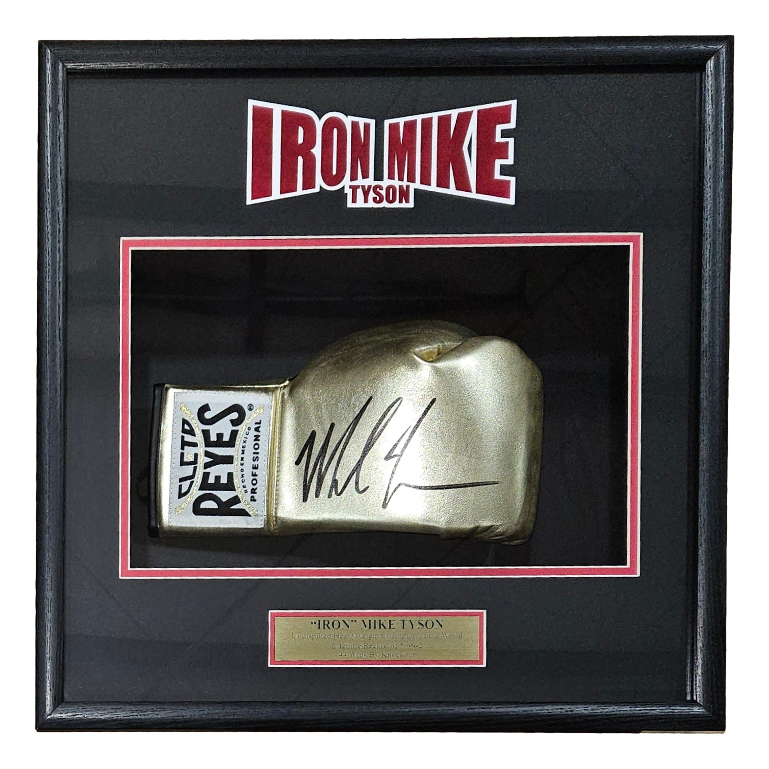 Authentic Mike Tyson Signed Gold Cleto Reyes Boxing Glove - Right Hand - JSA ITP Certified - Perfect for Boxing Memorabilia Collectors & Sports Fans