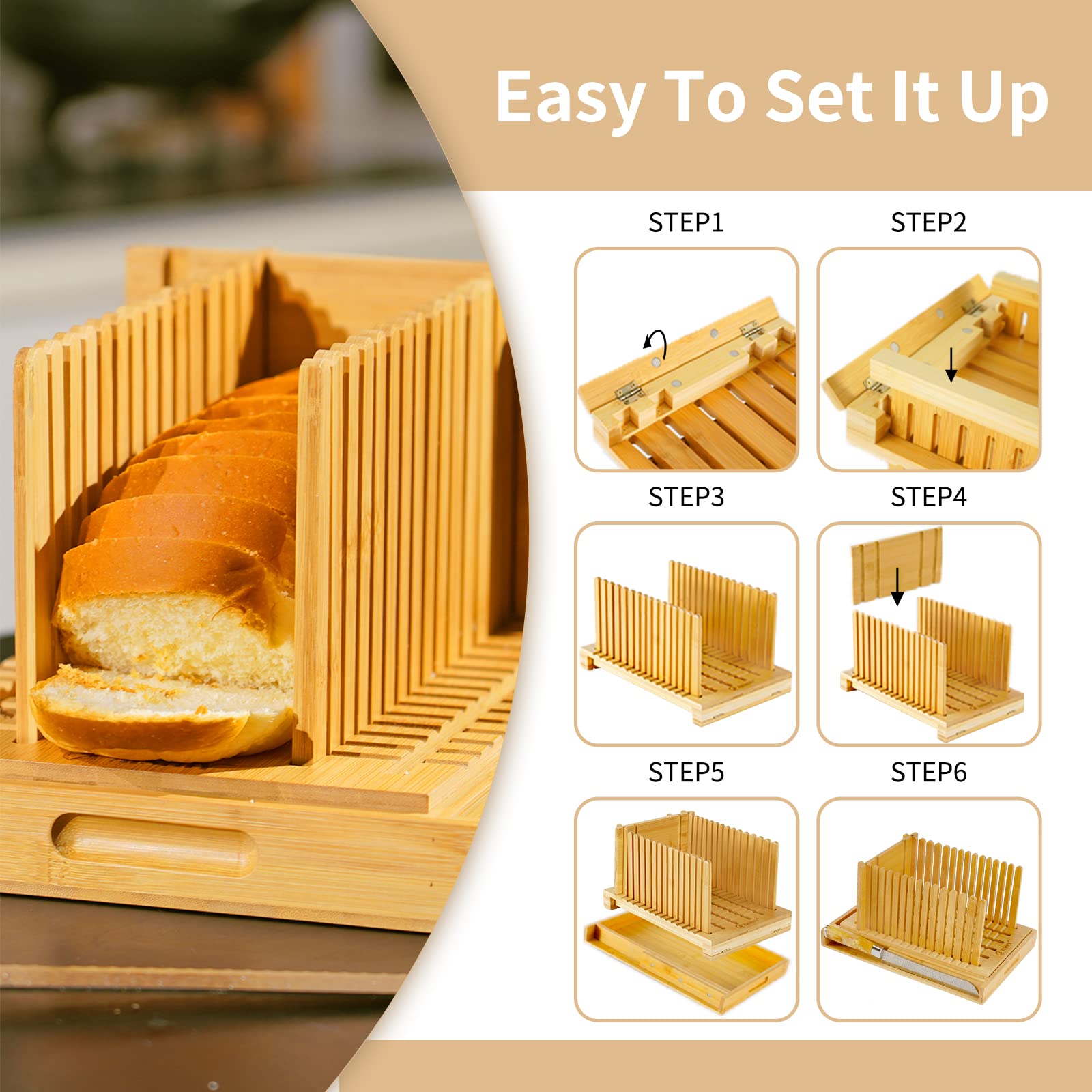 AISHYI 2024 Electric Bread Slicer - Adjustable Thickness & Width Bread Knife with Crumb Tray, Plug-in Slicing Guide for Homemade Bread, Cakes, Bagels - Perfect for Bakeries, Home Kitchens & Breakfast Prep