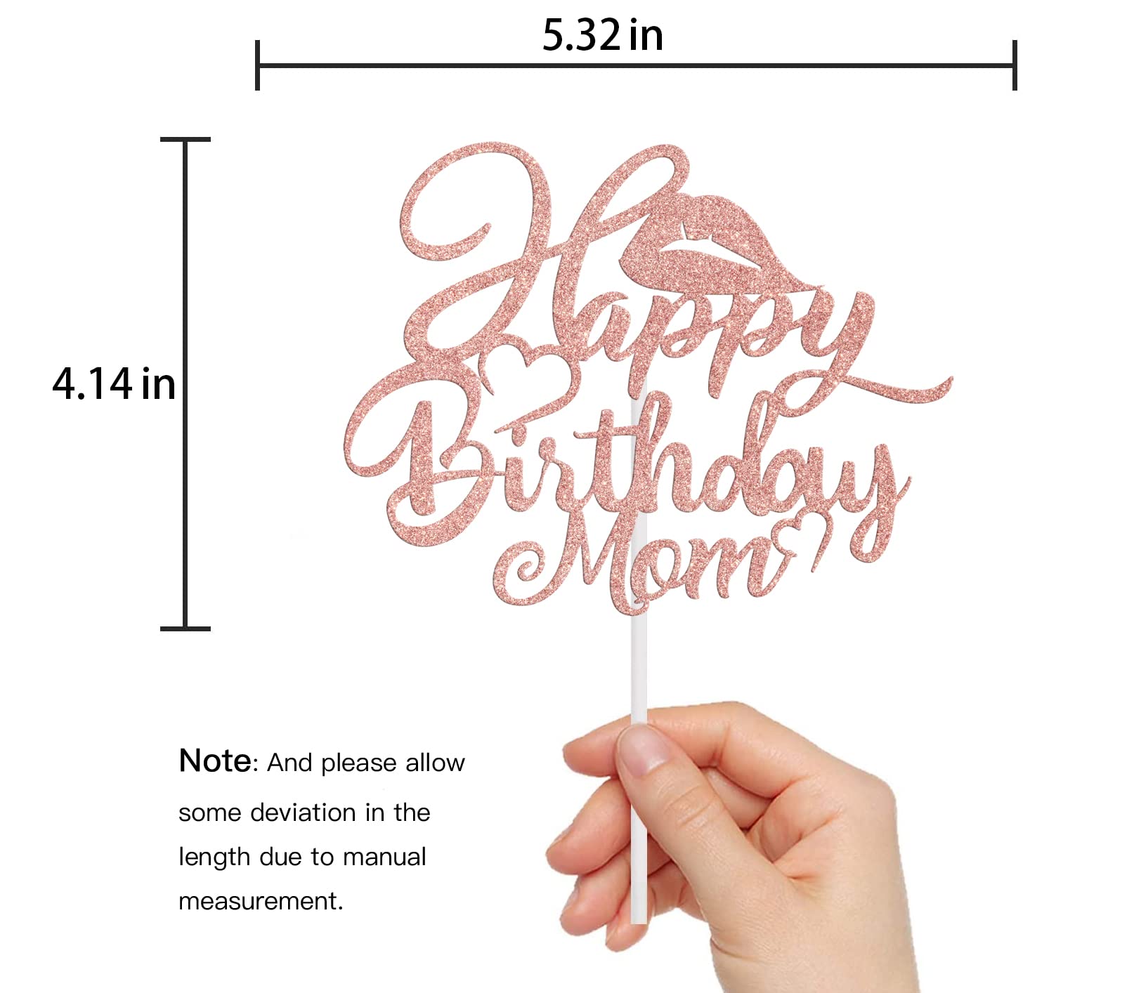 Best Mom Ever Cake Topper - Rose Gold Happy Birthday & Mother's Day Decorations for Parties | Perfect for Mother's Day Celebrations, Birthday Cakes, and Special Occasions