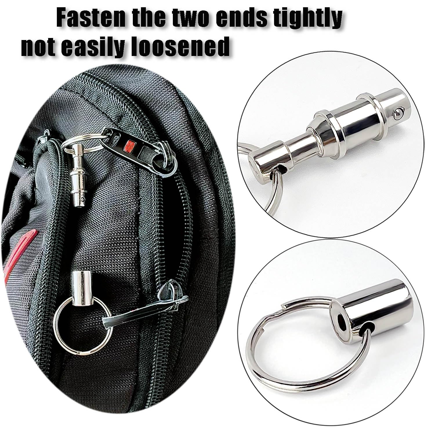 Tenalleys 4 Pack Quick Release Detachable Keychain - Silver Dual Pull Apart Key Rings for Home, Office & Car Keys | Easy Key Organization & Security