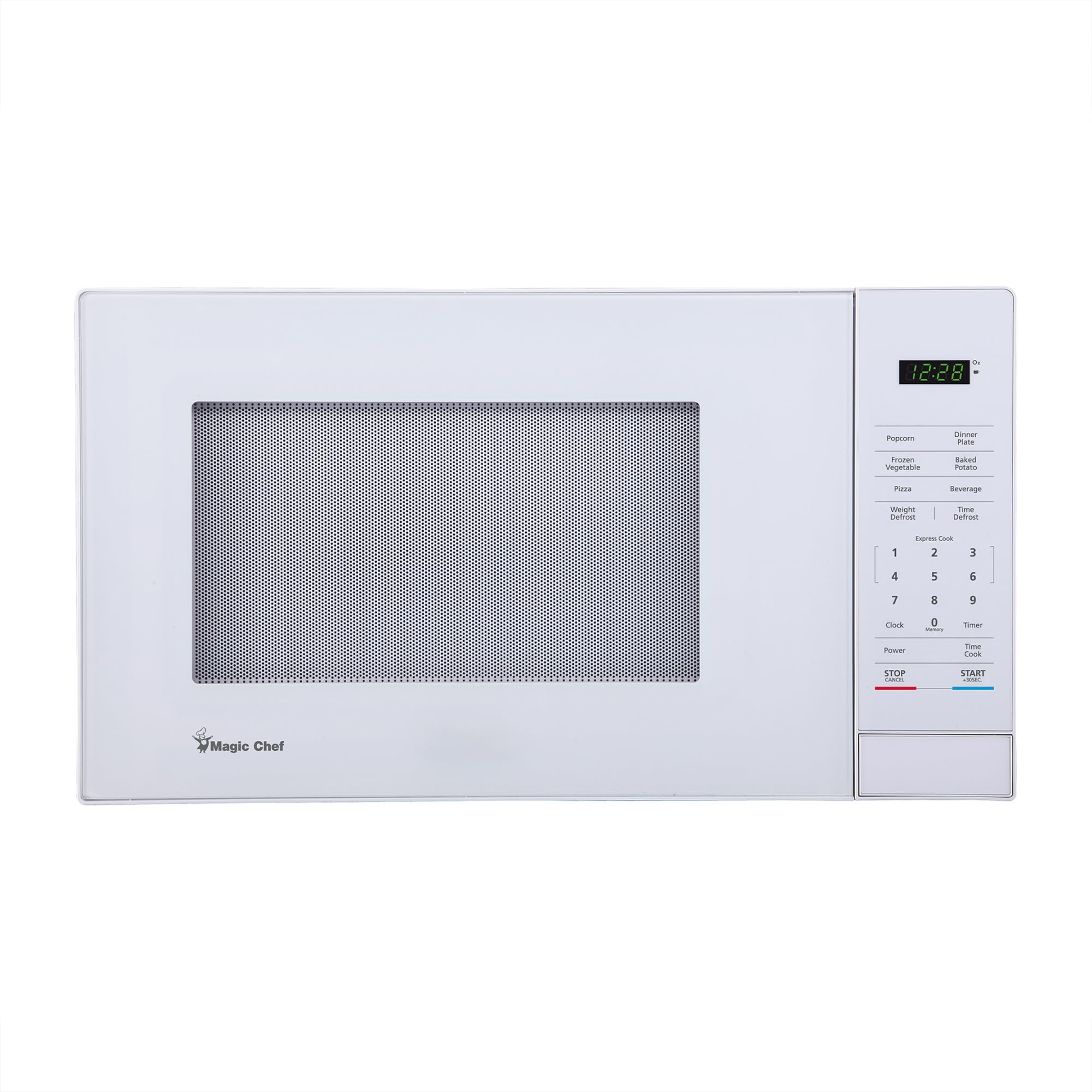 Magic Chef 1000W Compact Countertop Microwave Oven - 1.1 Cu Ft Small White Microwave for Dorm, Office & Kitchen - Fast Cooking & Reheating