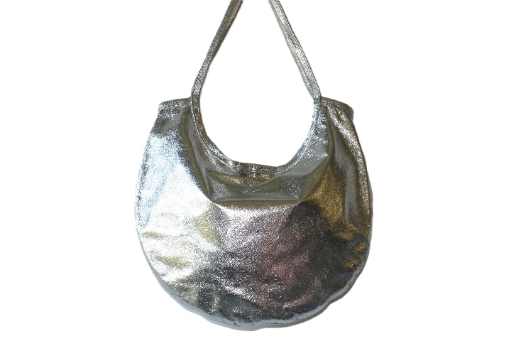 Premium Metallic Silver Saddle Bag for Biking & Motorcycle - Durable, Waterproof & Stylish Cycling Accessory for Commuting & Outdoor Adventures
