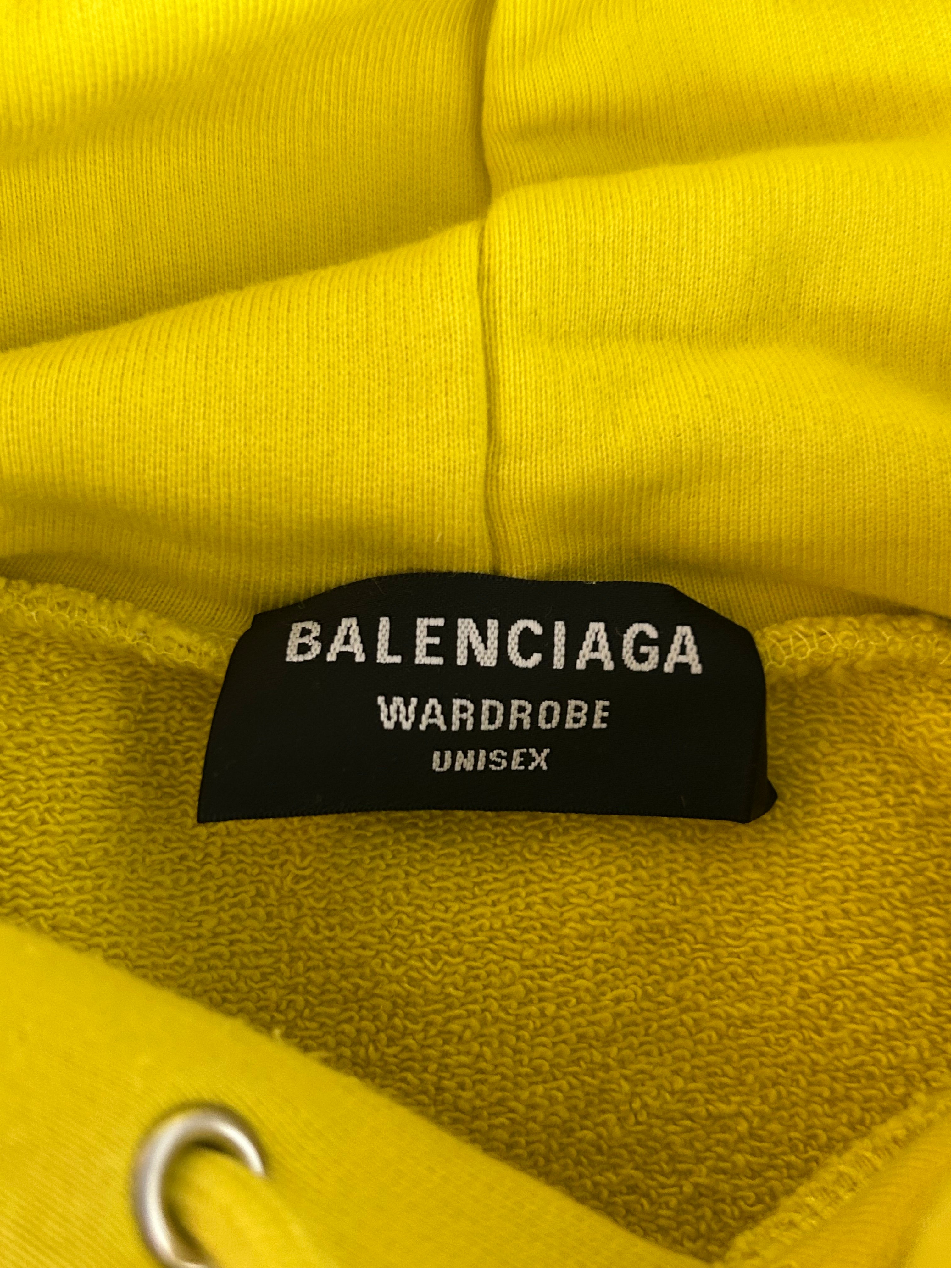Balenciaga Yellow & Black Logo Hoodie for Men & Women | Streetwear Fashion | Casual Wear & Gym Outfit