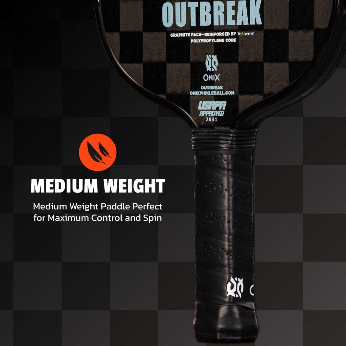 Premium ONIX Outbreak Pickleball Paddle - Woven Carbon Fiber Construction for Enhanced Touch, Control & Durability | Perfect for Competitive Play & Recreational Games