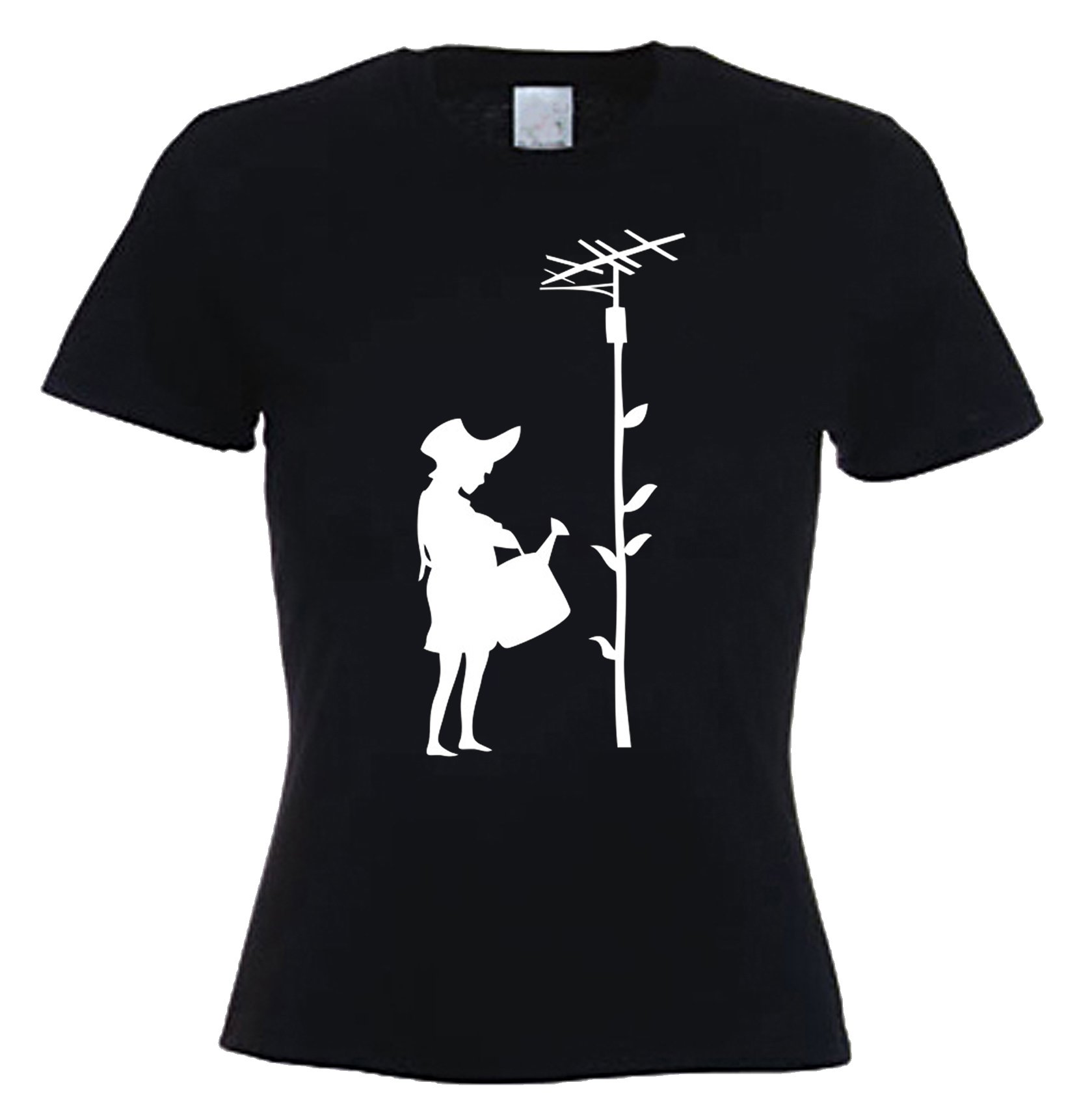 Women's Banksy Watering Can Tribal Graphic T-Shirt - Stylish Streetwear for Casual Outfits & Urban Fashion