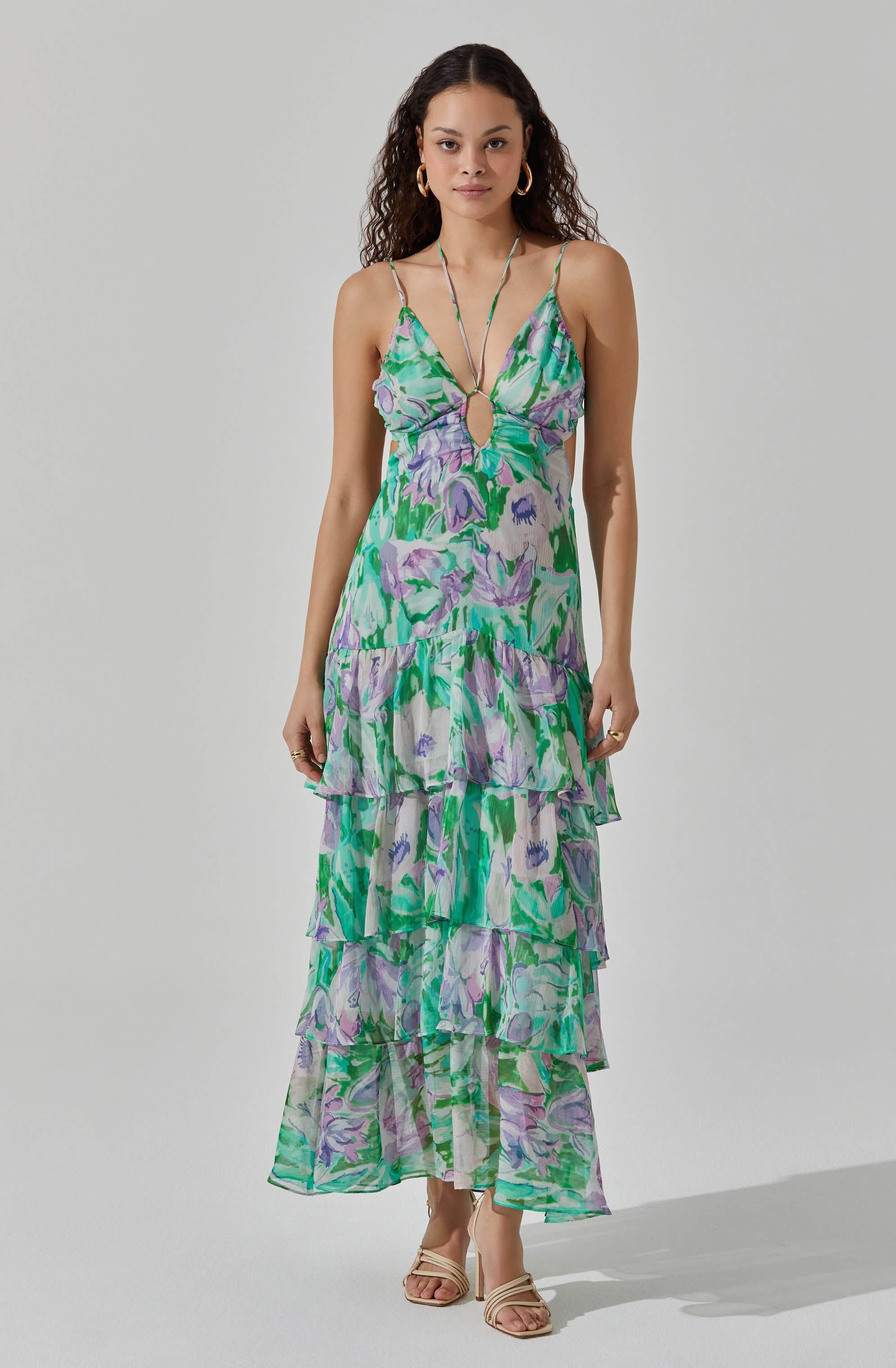 Taupe purple floral