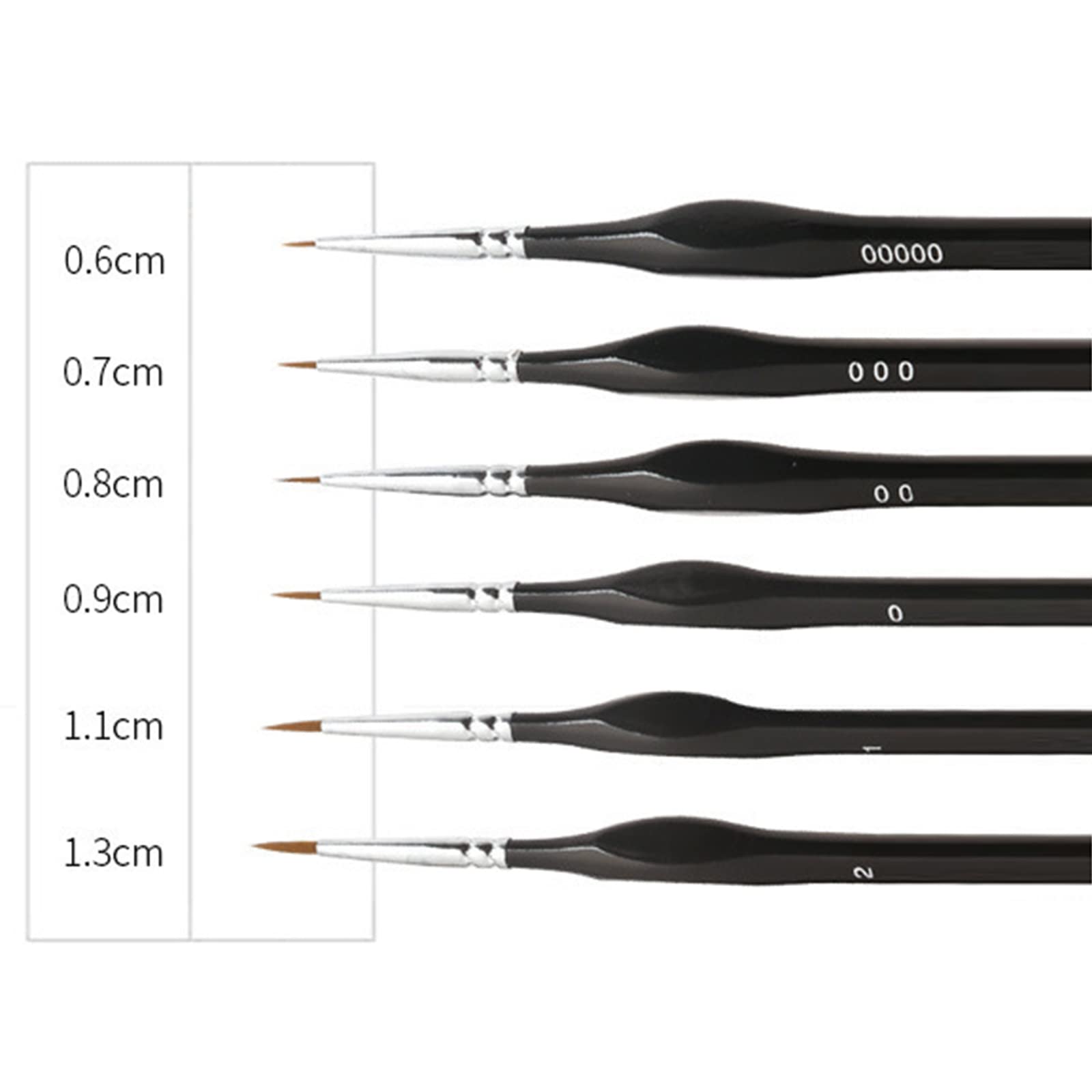 6-Piece Fine Detail Brush Set for Nail Art & Painting