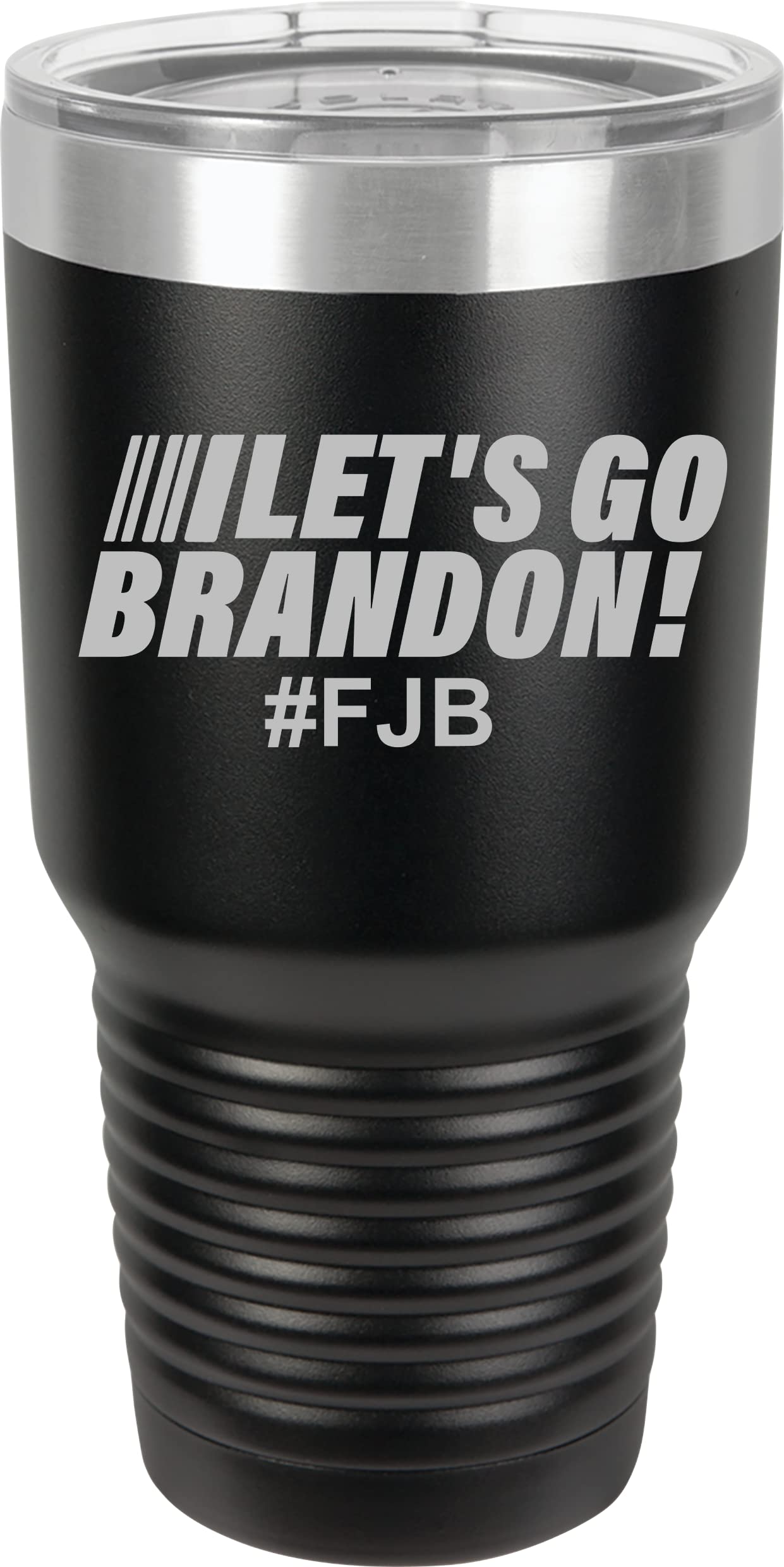 Let's Go Brandon 30 oz Stainless Steel Tumbler - Black Laser Engraved Insulated Cup for Hot & Cold Drinks - Perfect Gift for Father's Day, Christmas, Office, Gym & Outdoor Activities