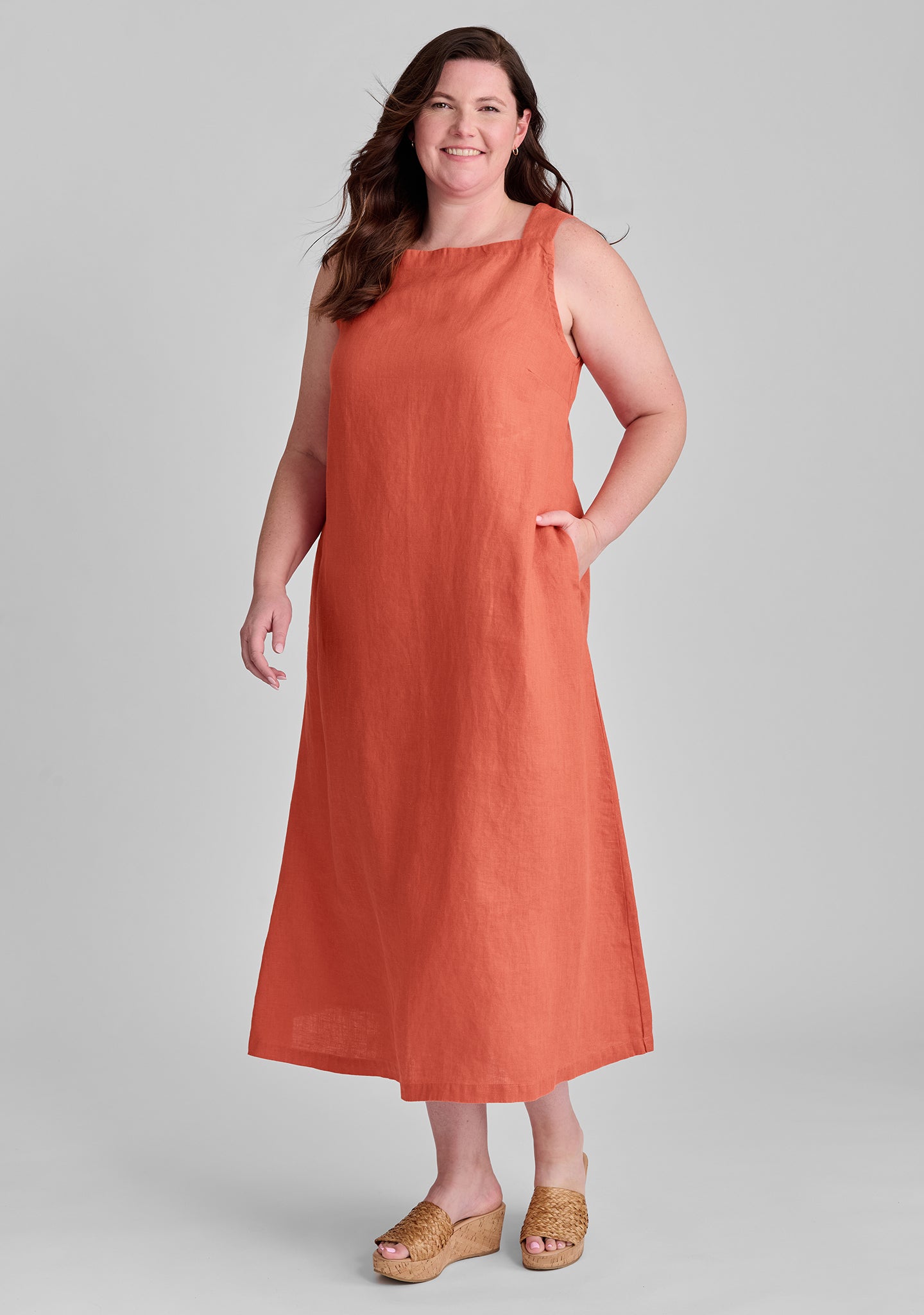 Harlow Linen Maxi Dress - Women's Boho Summer Beach Dress with Pockets | Perfect for Vacations, Weddings & Casual Outings