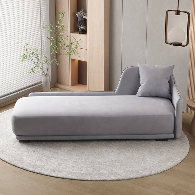 Unfixed Overstuffed Nook Indoor Chaise Lounge with Right/Left Arm - Perfect for Living Room, Bedroom or Reading Nook Relaxation