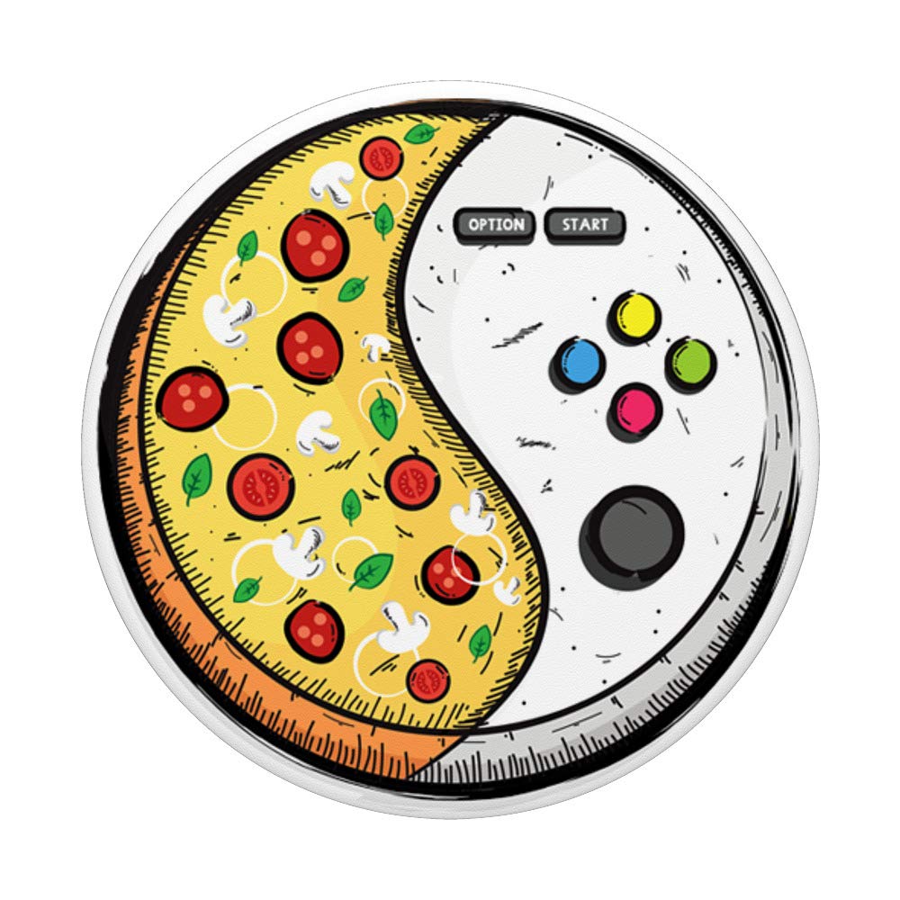 Yin Yang Pizza Design PopSockets Grip & Stand for Phones & Tablets - Perfect for Gamers, Office Workers & Travelers
