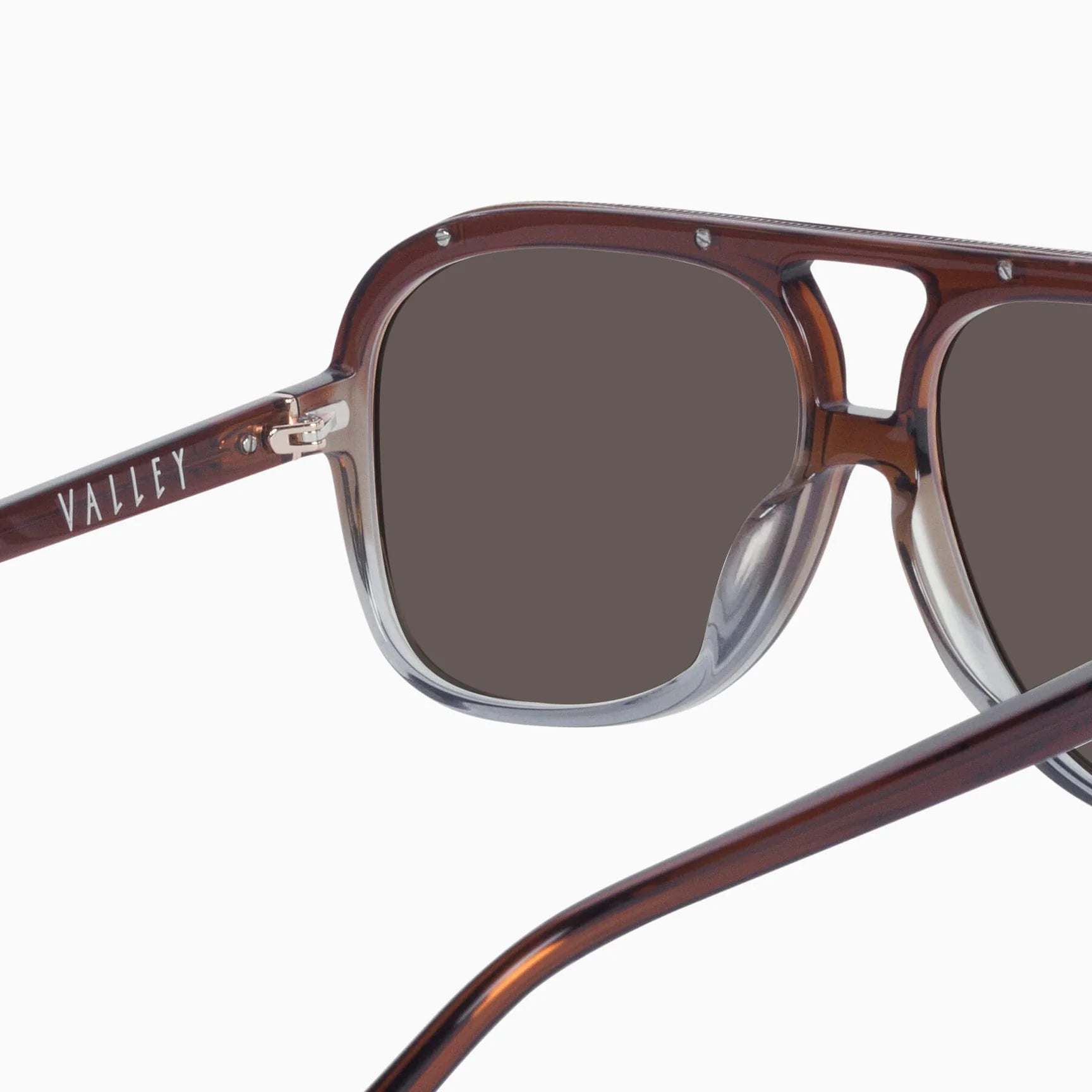 Bang Bang Transparent Chocolate Fade to Crystal Sunglasses with Gold Metal Frame & Brown Lenses - Perfect for Outdoor Activities and Fashion Accessories