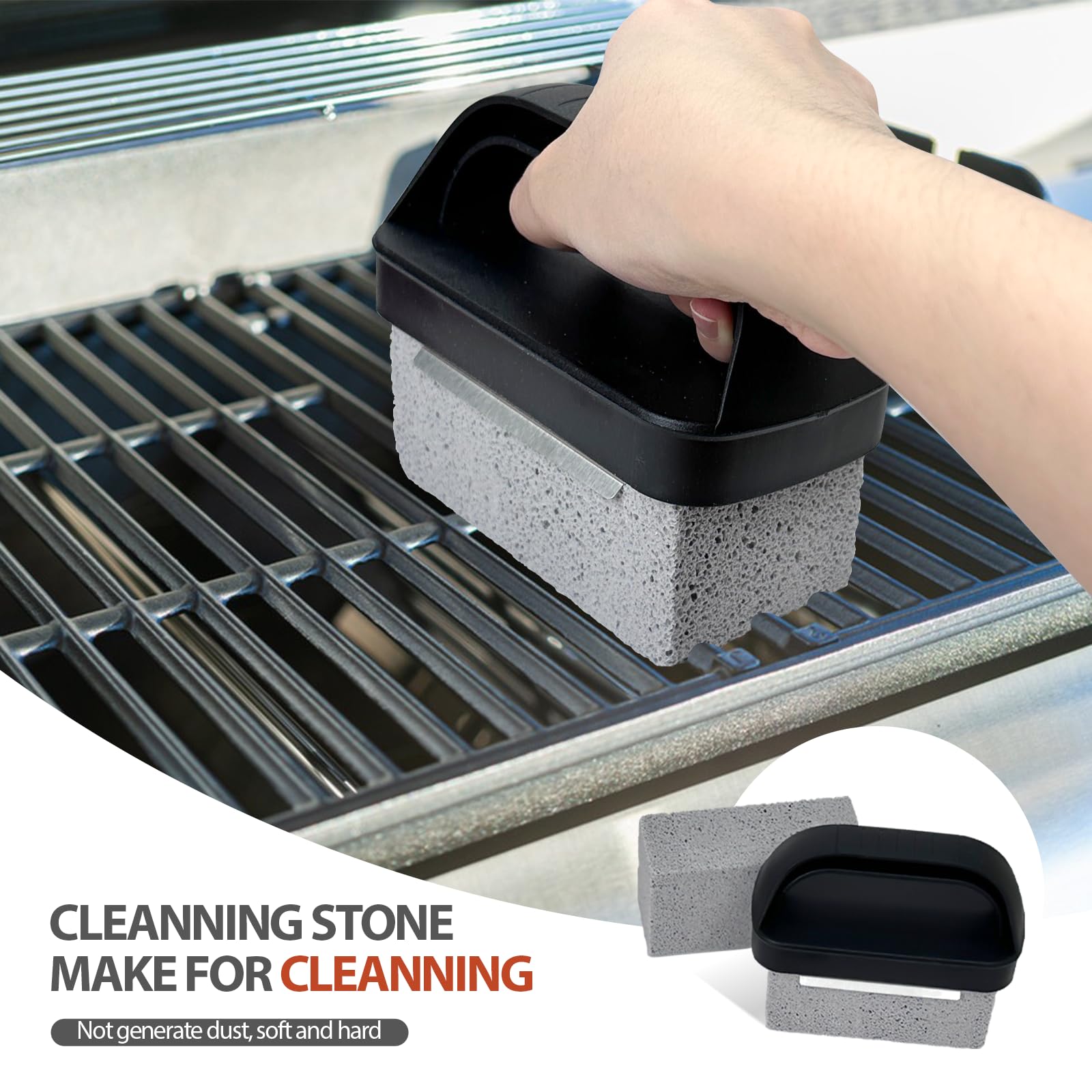 10-Piece Heavy Duty Griddle Cleaning Kit - Professional Flat Top Grill Cleaner Set with 2 Handles, Scraper, Grill Stones & Brushes for Blackstone & Outdoor Grills - Perfect for BBQ, Camping & Backyard Cooking