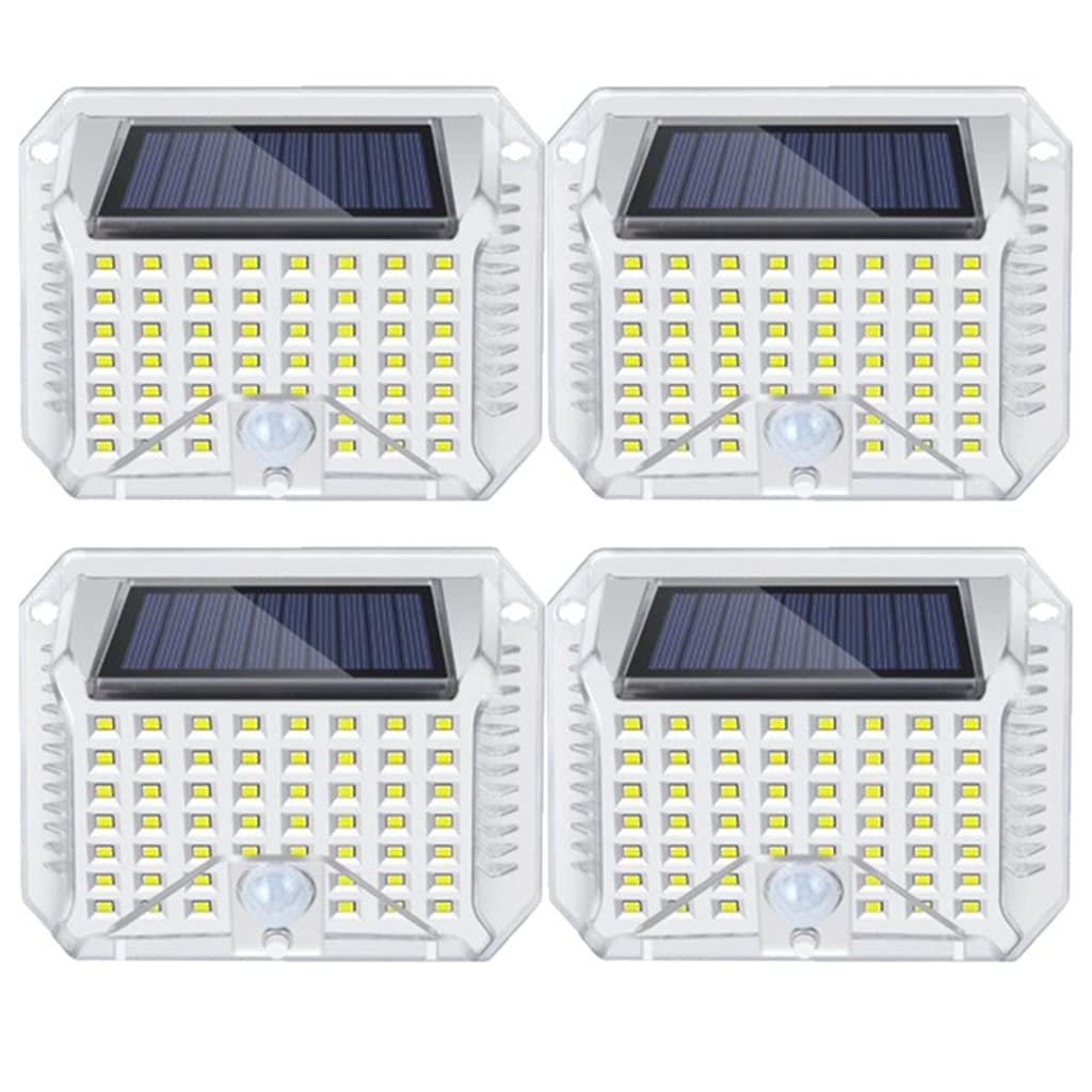 **4-Pack Solar Outdoor Wall Lights with PIR Motion Sensor, IP65 Waterproof - Solar Powered Garden Lights for Yard, Pathway, Patio & Street Lighting (Warm White) - Perfect for Home Security & Landscape Decoration**