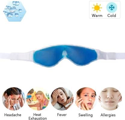 KREYA ENTERPRISE Reusable Hot & Cold Gel Eye Mask with Flexible Beads - Soothing Compress Therapy for Headaches, Migraines, Puffy Eyes & Stress Relief - Perfect for Home, Office & Travel Use