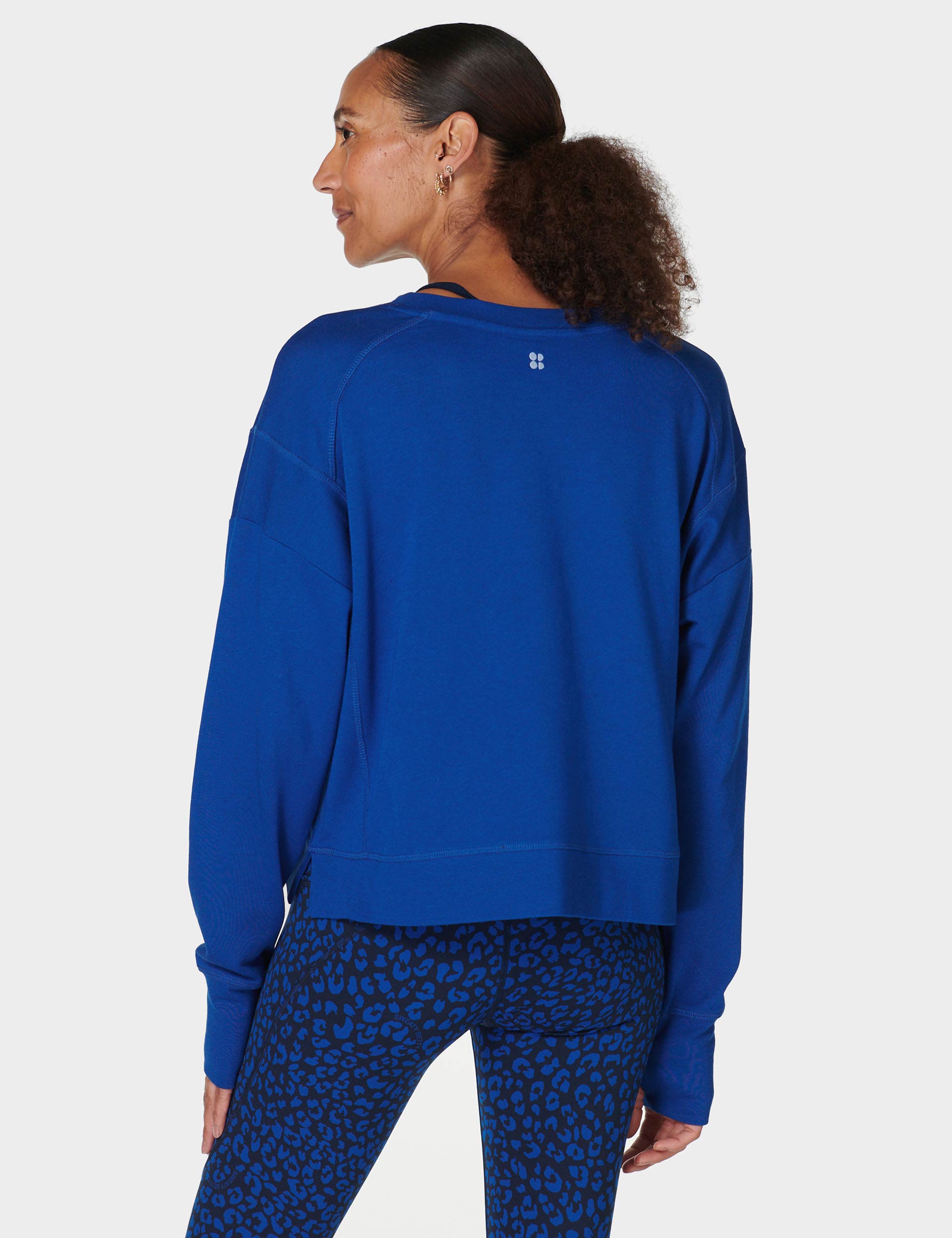 After School Crop Sweatshirt for Women - Lightning Blue | Comfortable Casual Pullover for Teens & College Students | Perfect for Lounging, Running Errands & Weekend Outfits