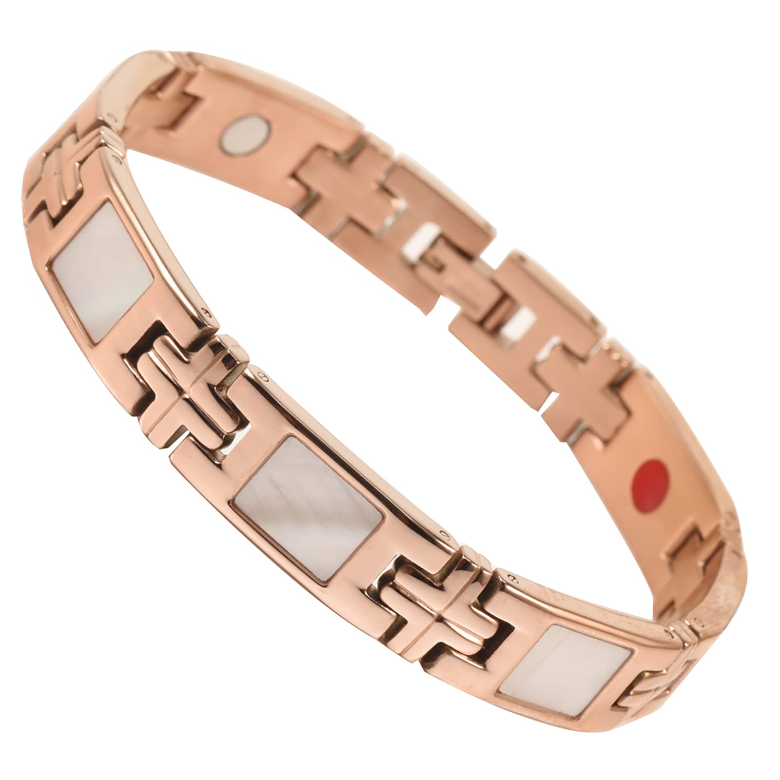 MagVIVACE Women's Magnetic Therapy Bracelet - 7.87 Inch Gold Arthritis & Carpal Tunnel Relief Bracelet with 4 Magnets | Stylish Jewelry Gift for Pain Relief & Wellness | Perfect for Daily Wear, Work, Yoga & Gifting