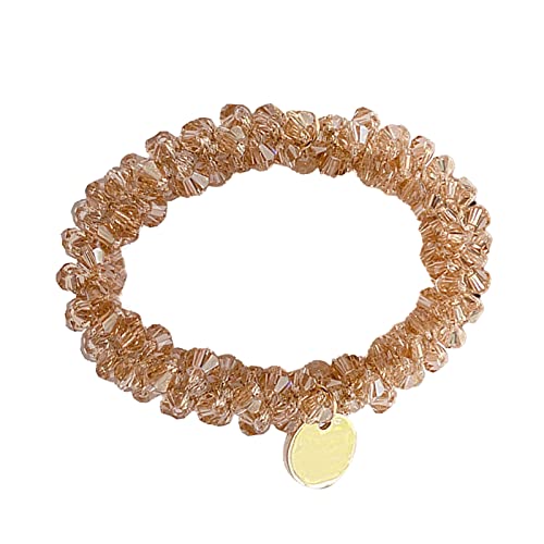 **Simayixx 2-in-1 Crystal Hair Ties & Bracelet - Elastic Hair Bands, Scrunchies for Women, Ponytail Holders, Braid Accessories - Perfect for Workouts, Office, and Everyday Styling**