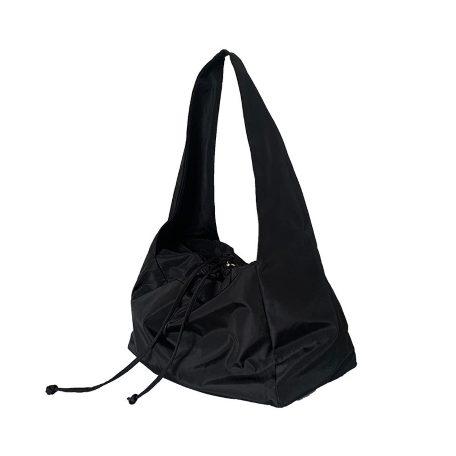 Luxury Designer Black Nylon Bucket Shoulder Bag for Women - Waterproof Zippered Tote Purse & Handbag for Work, Travel & Everyday Use
