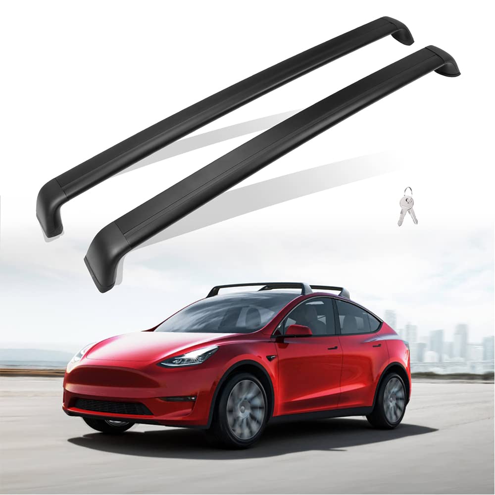 Lockable Cross Bar for Tesla Model Y Roof Rack - Cargo Carrier for Kayak, Bike & Canoe