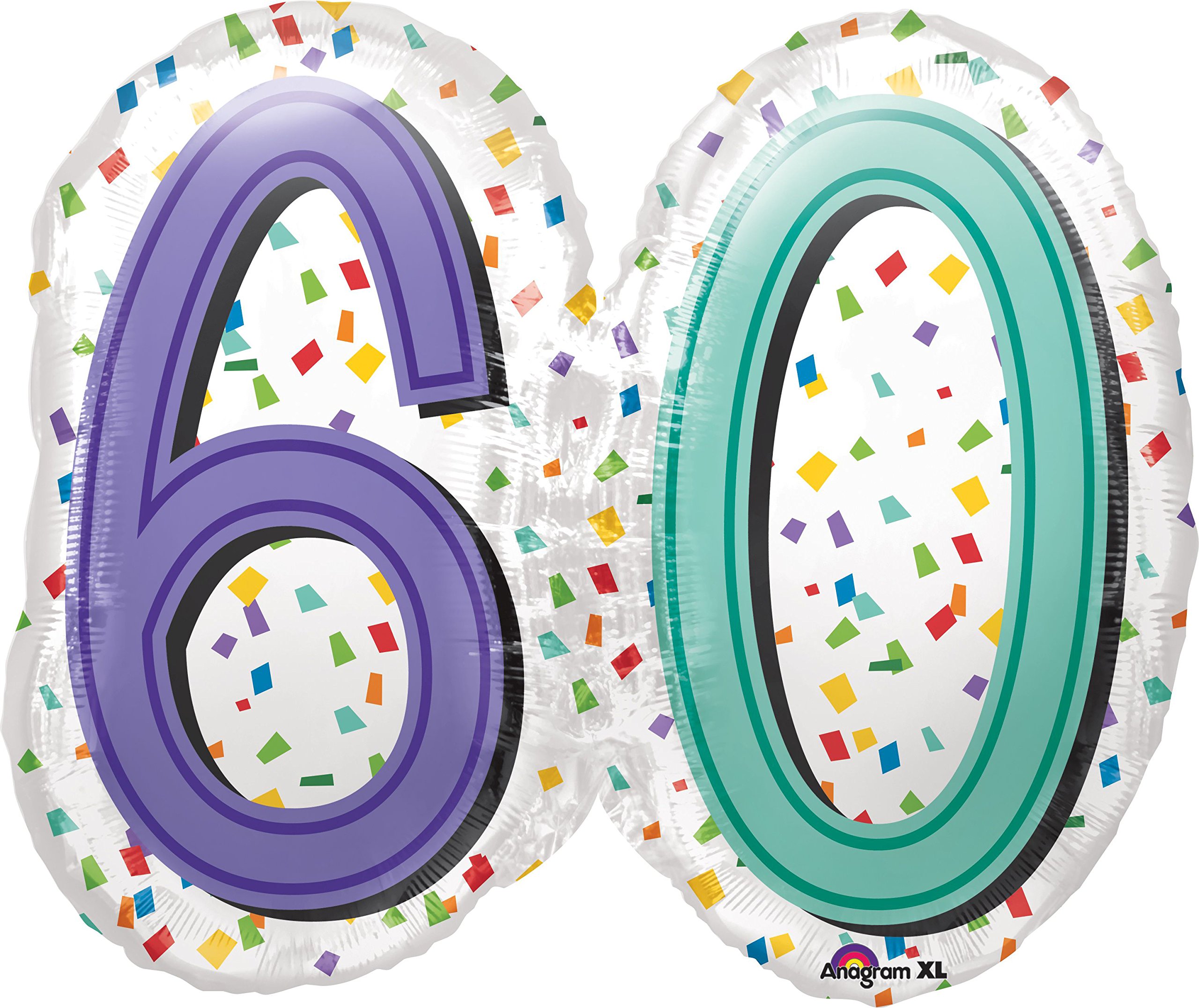 60th Birthday Rainbow Balloon - 25 Inch Large Latex Balloon for Party Decorations, Anniversary Celebrations & Milestone Events