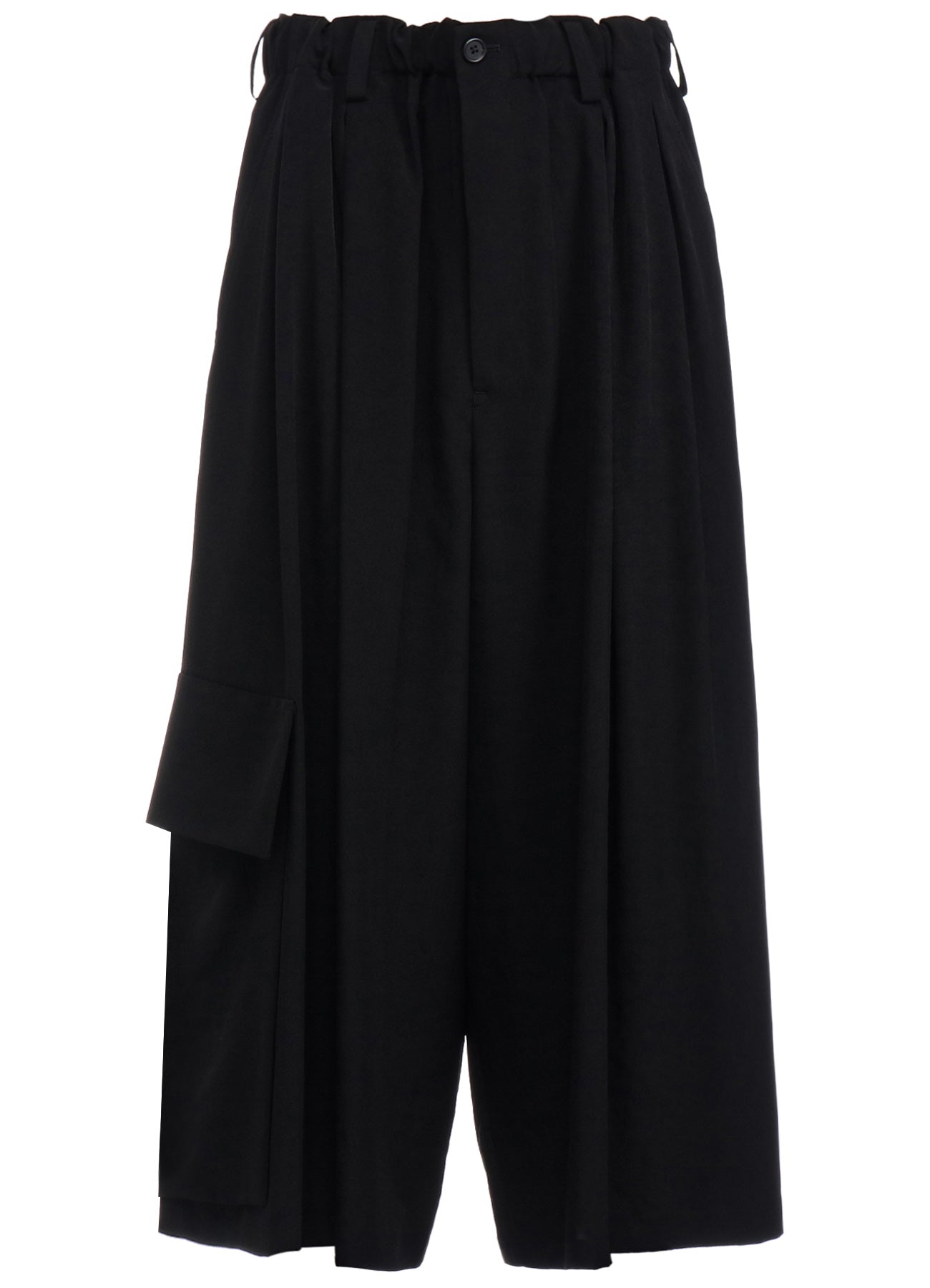 Stylish Crepe de Chine Cropped Wide Pants with Gusseted Flap Pockets - Comfortable & Trendy Women's Casual Pants for Work, Travel & Everyday Wear