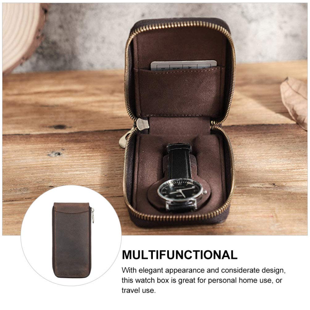 Hemobllo Leather Watch Case - Portable Travel Organizer for Men's Watches | Home & Travel Storage
