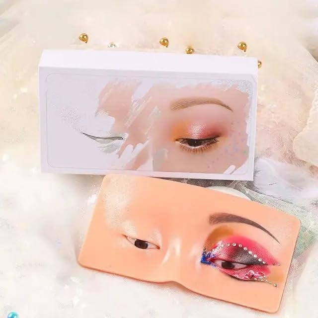 Professional Silicone Makeup Practice Face Board - Realistic Skin Texture for Foundation, Eyeshadow & Lipstick Training - Perfect for Beginner Makeup Artists & Beauty Students - Ideal for Home Practice, Salon Training & Makeup Certification Prep (1-Piece, Skin Tone)