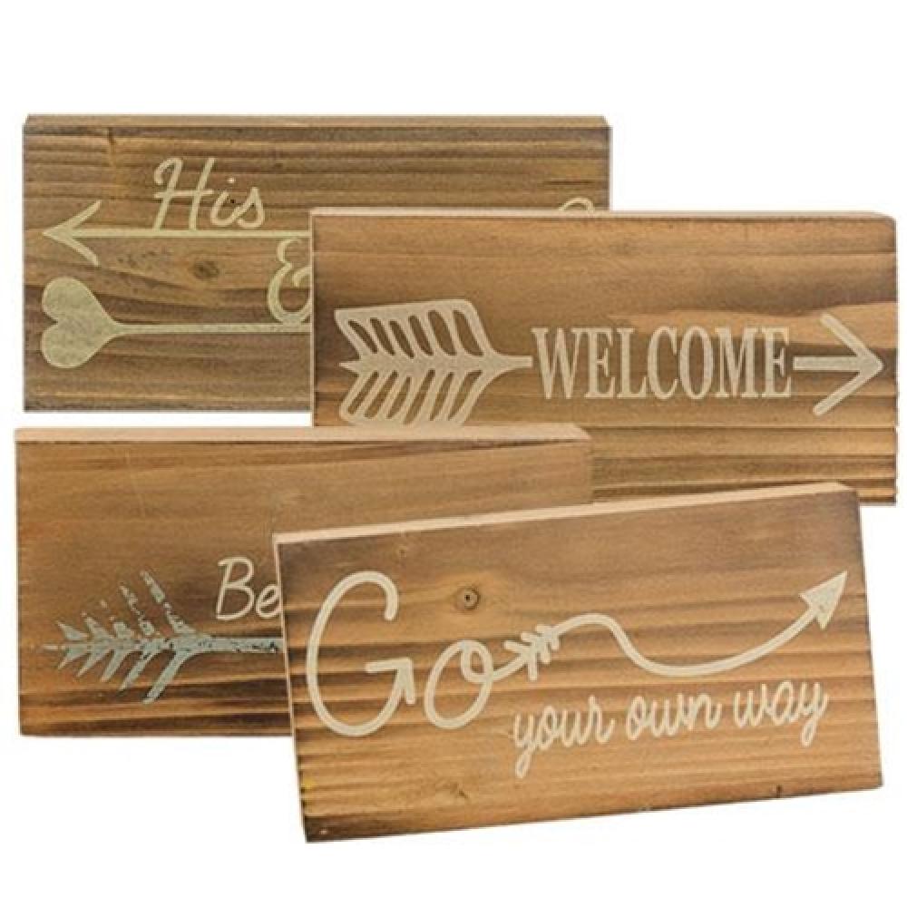 Be Brave Wooden Block Set - 4 Assorted Inspirational Wooden Blocks for Home Decor, Office Desk, and Nursery Room - Perfect for Motivational Gifts and Positive Vibes