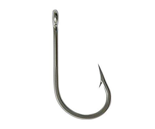 Premium 9/0 Stainless Steel Trolling Tuna Fishing Hooks - Pack of 25 (Model 7691S) for Saltwater Fishing & Big Game Angling
