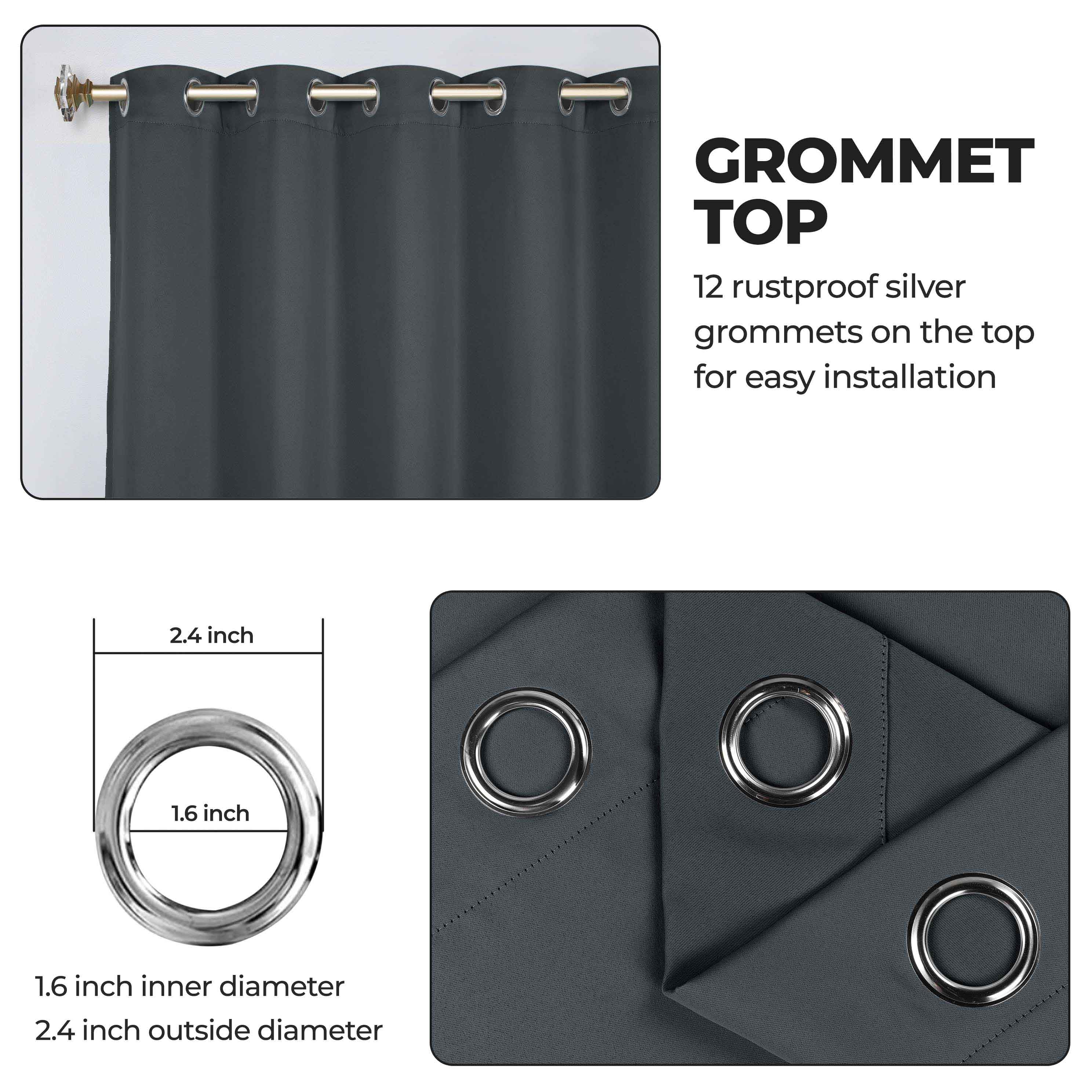 Blackout Curtains Set of 2 - Machine Washable, Room Darkening, Noise Reducing & Thermal Insulated for Bedroom, Nursery & Home Theater
