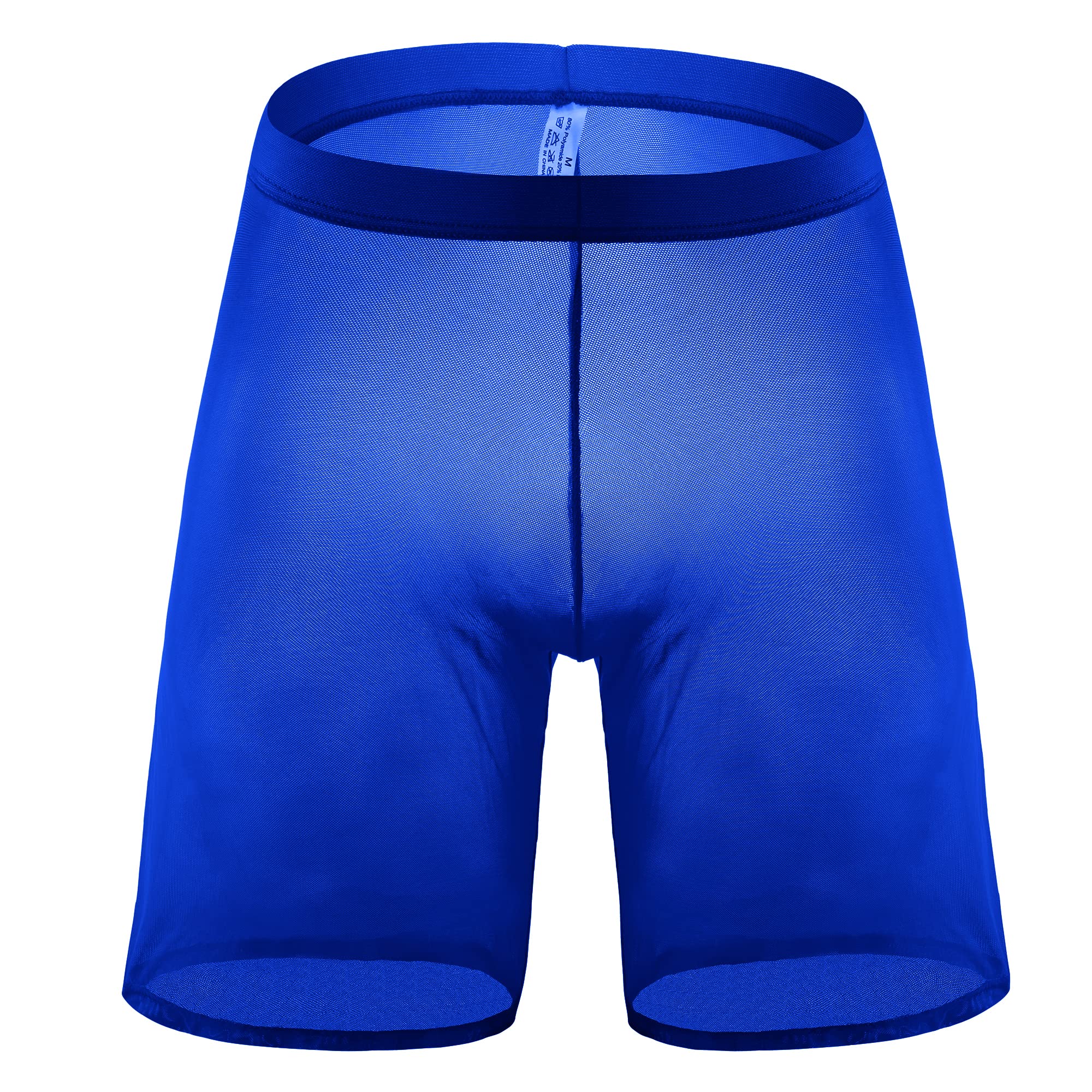 QiaTi Men's Mesh Boxer Shorts - Breathable See-Through Loose Lounge Underwear & Pajama Shorts for Sleepwear, Gym, and Summer Comfort