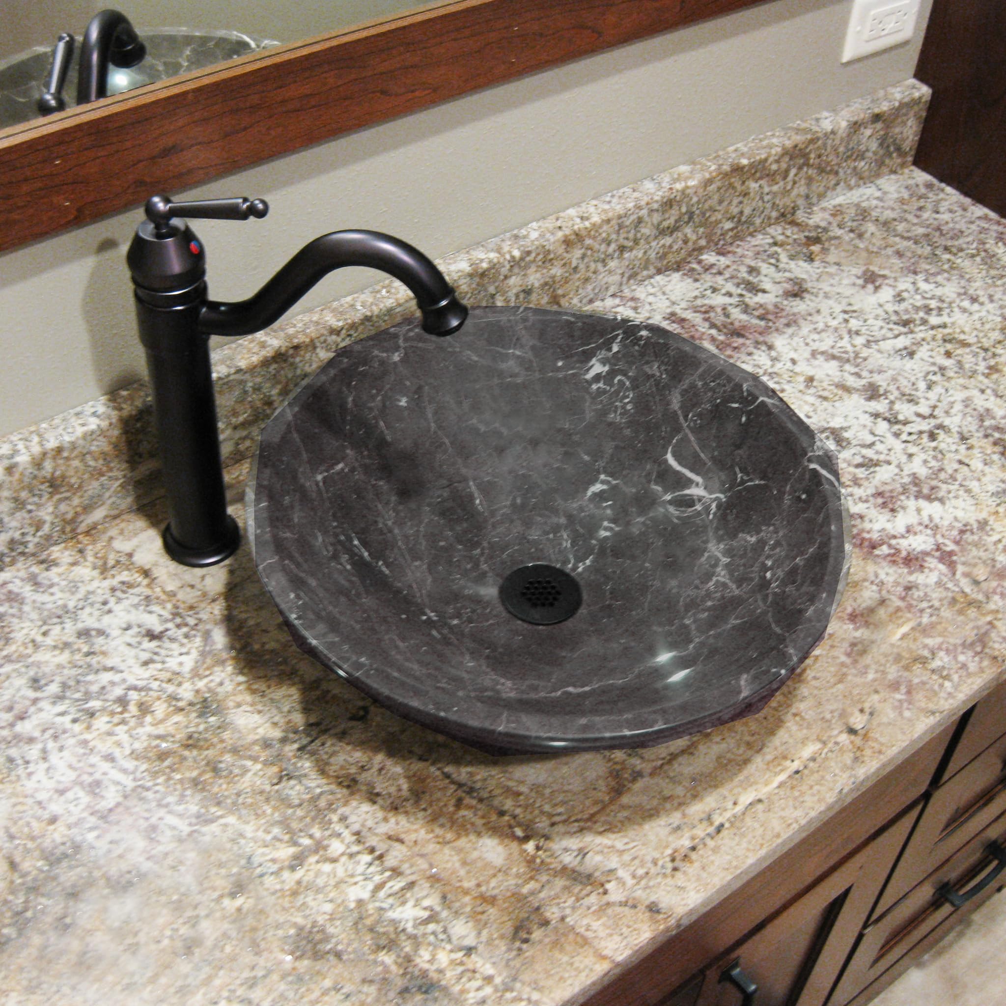 Novatto NOSV-CM Modern Vessel Bathroom Sink - Ceramic Above Counter Bath Sink for Vanity, Powder Room & Guest Bathroom Decor