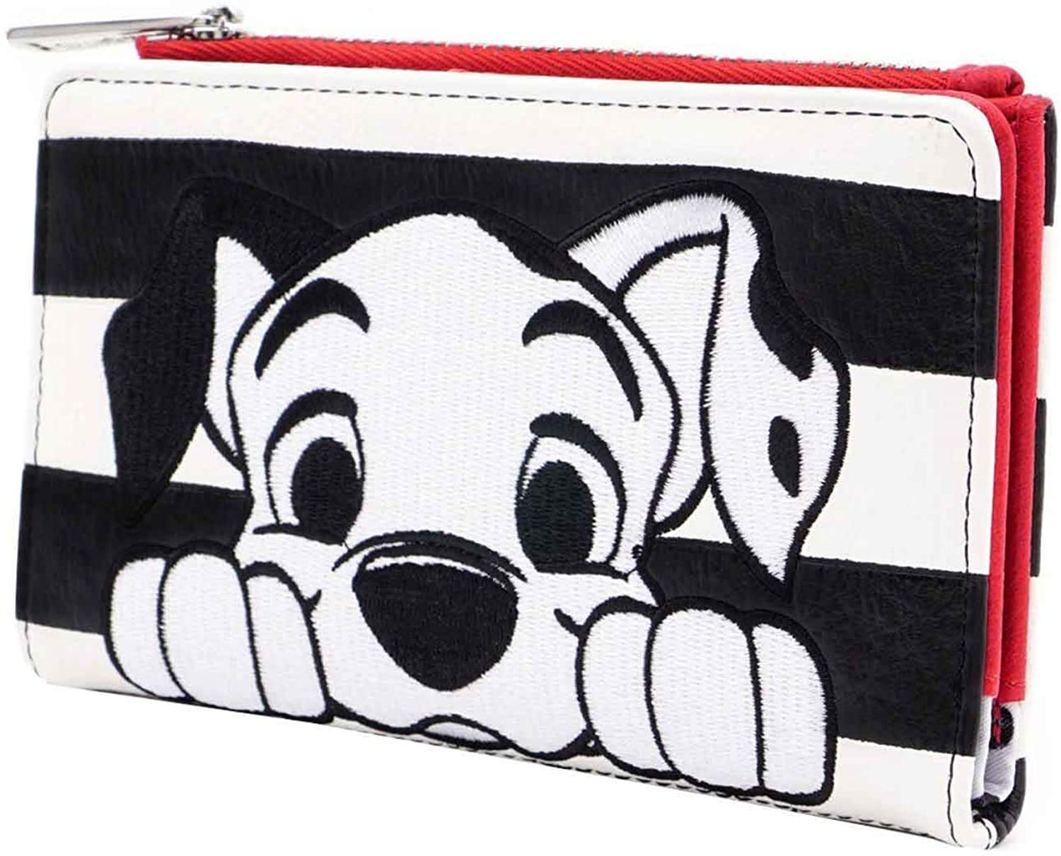 Loungefly Disney 101 Dalmatians Striped Faux Leather Wallet for Women - Cute Cartoon Dog Design Crossbody Card Holder - Perfect for Disney Fans, Collectors & Everyday Use