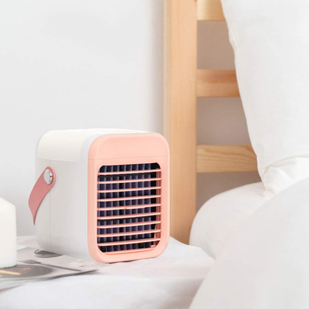 Portable Mini Air Cooler Fan with Humidifier - Personal Cooling Device for Bedroom, Dorm, Office & Travel | Summer Cooling Solution (Pink) | Stay Cool in Hot Weather & Small Spaces