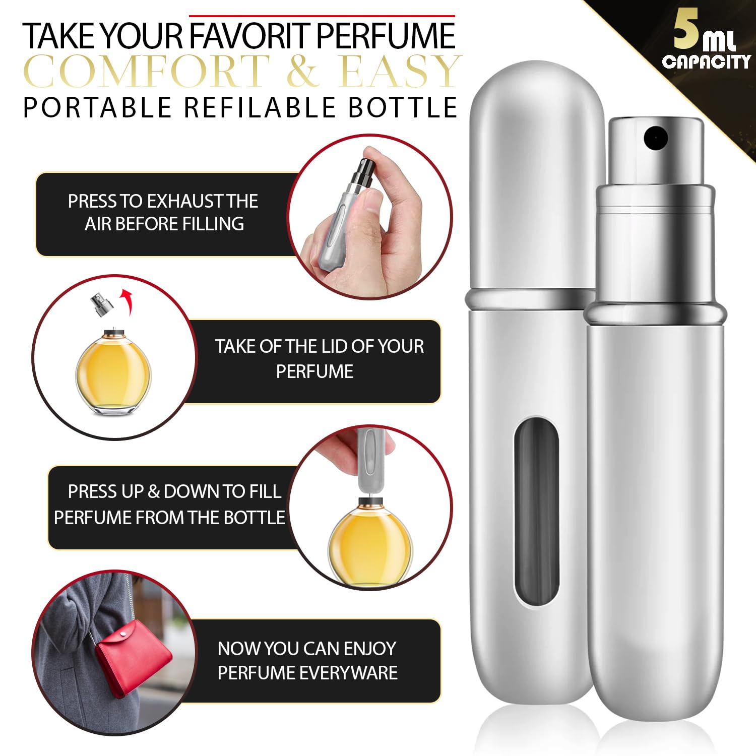 Luxury Women's Perfume Gift Set - Hot Couture Eau De Parfum Spray 3.3oz with Lavender Soy Candle, Car Fresheners & Travel Atomizer | Romantic Date Night, Anniversary Gift, Birthday Present for Her