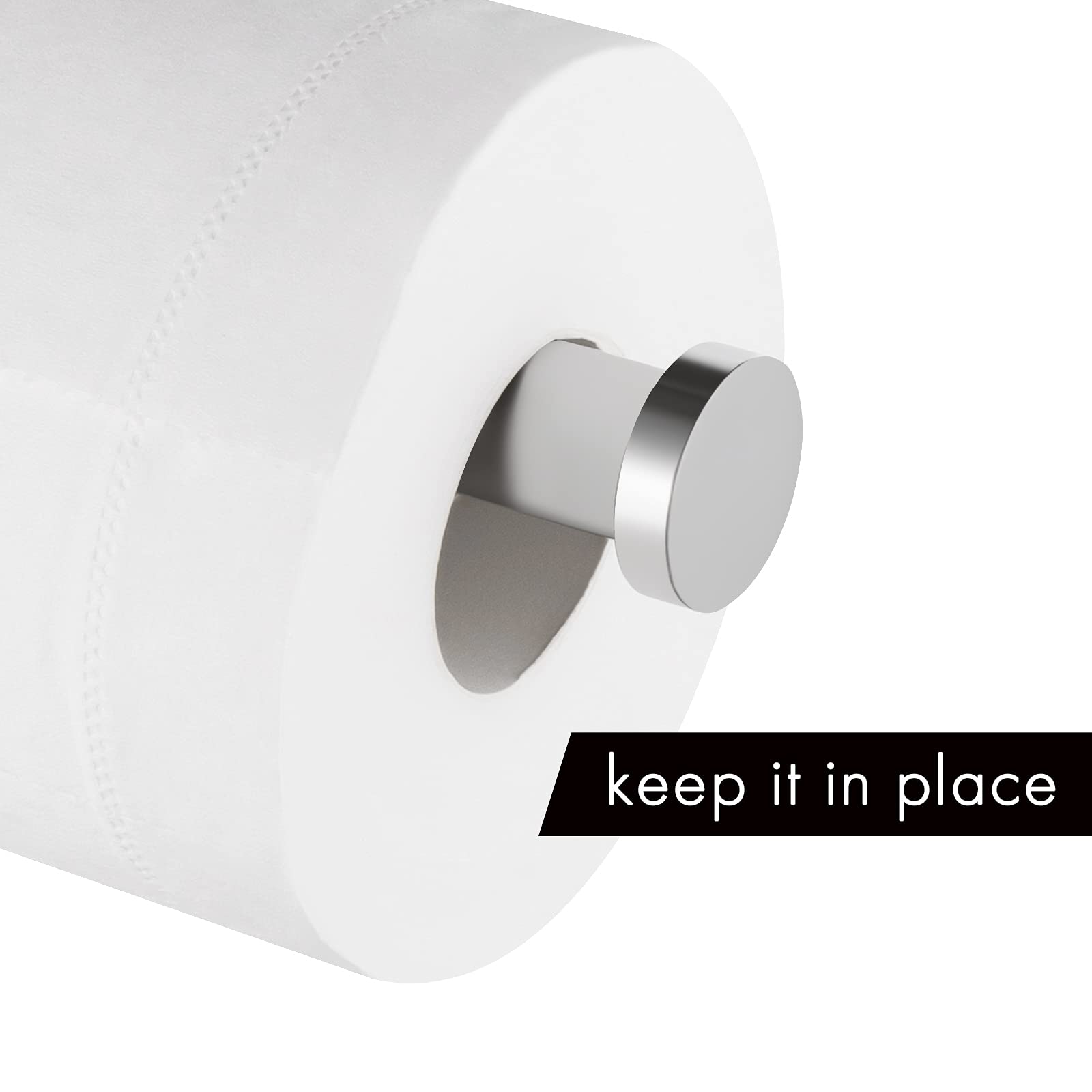 KES Chrome Toilet Paper Holder - Stainless Steel Wall Mounted Bathroom Tissue Dispenser - Contemporary Style Loo Roll Holder for Home & Kitchen (Polished Steel, Model A2175S12) - Perfect for Modern Bathrooms, Powder Rooms & Kitchen Pantries