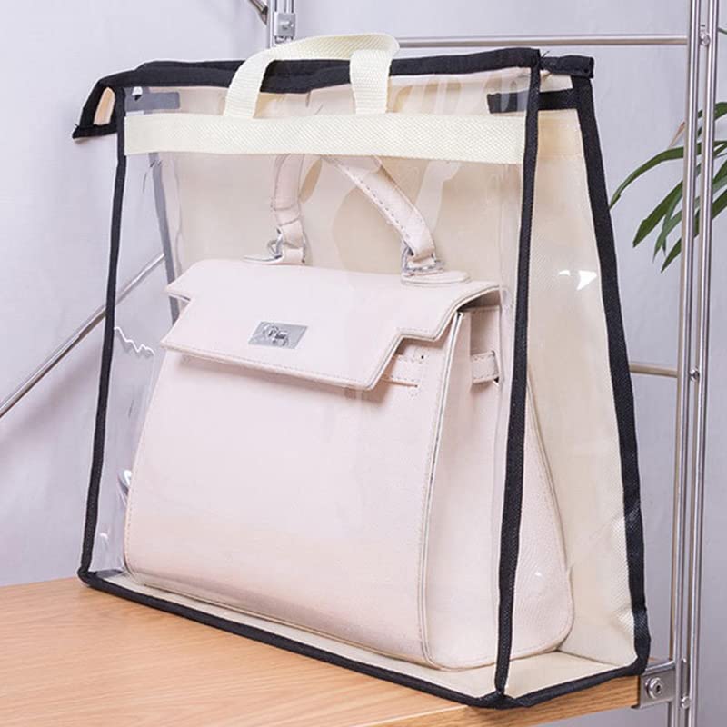 Clear PVC Handbag Storage Cover - Dustproof, Moistureproof Organizer with Zipper & Handle (4.3