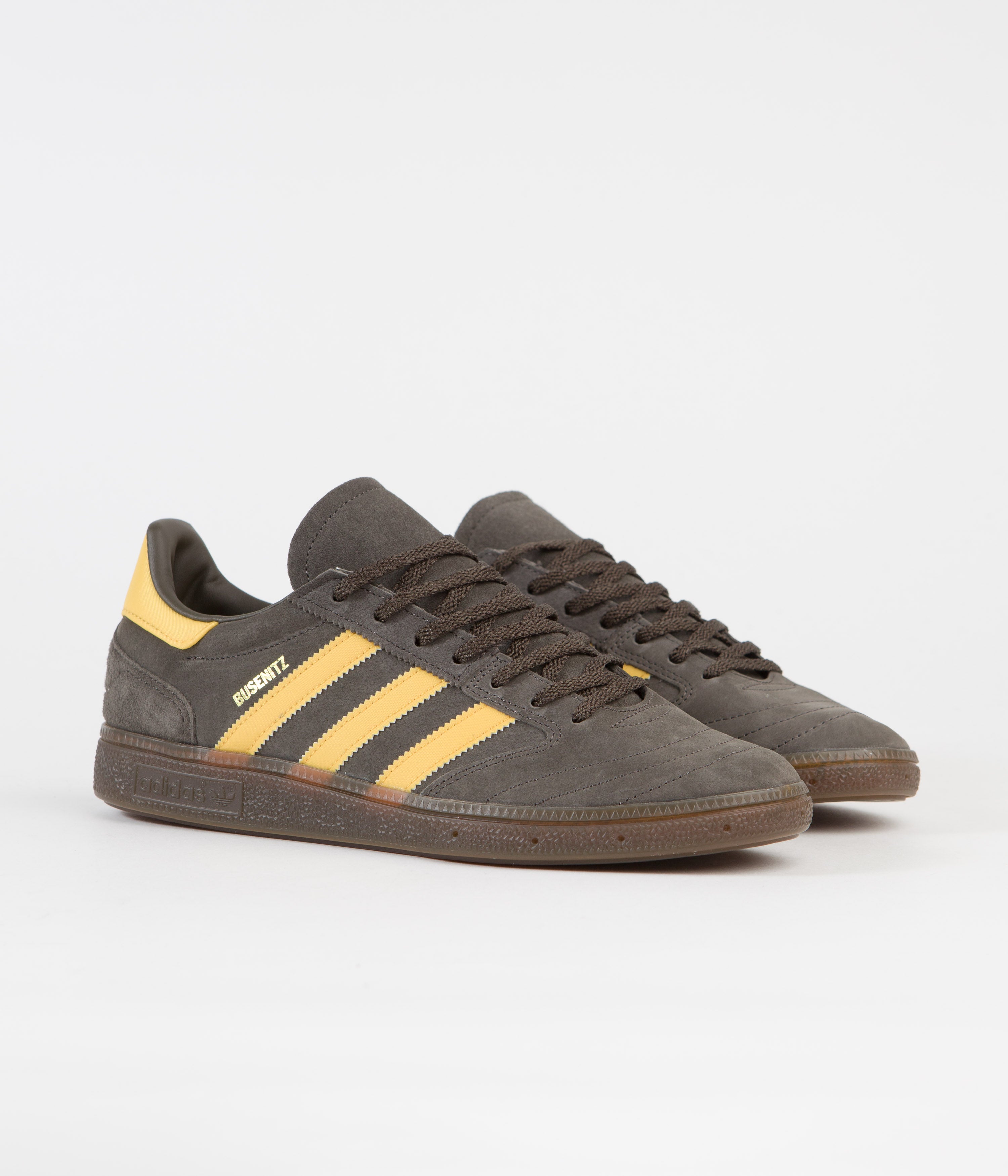 Adidas Busenitz Vintage Sneakers - Shadow Olive, Bold Gold & Gum5 - Classic Skateboarding Shoes for Men & Women - Perfect for Streetwear & Casual Fashion