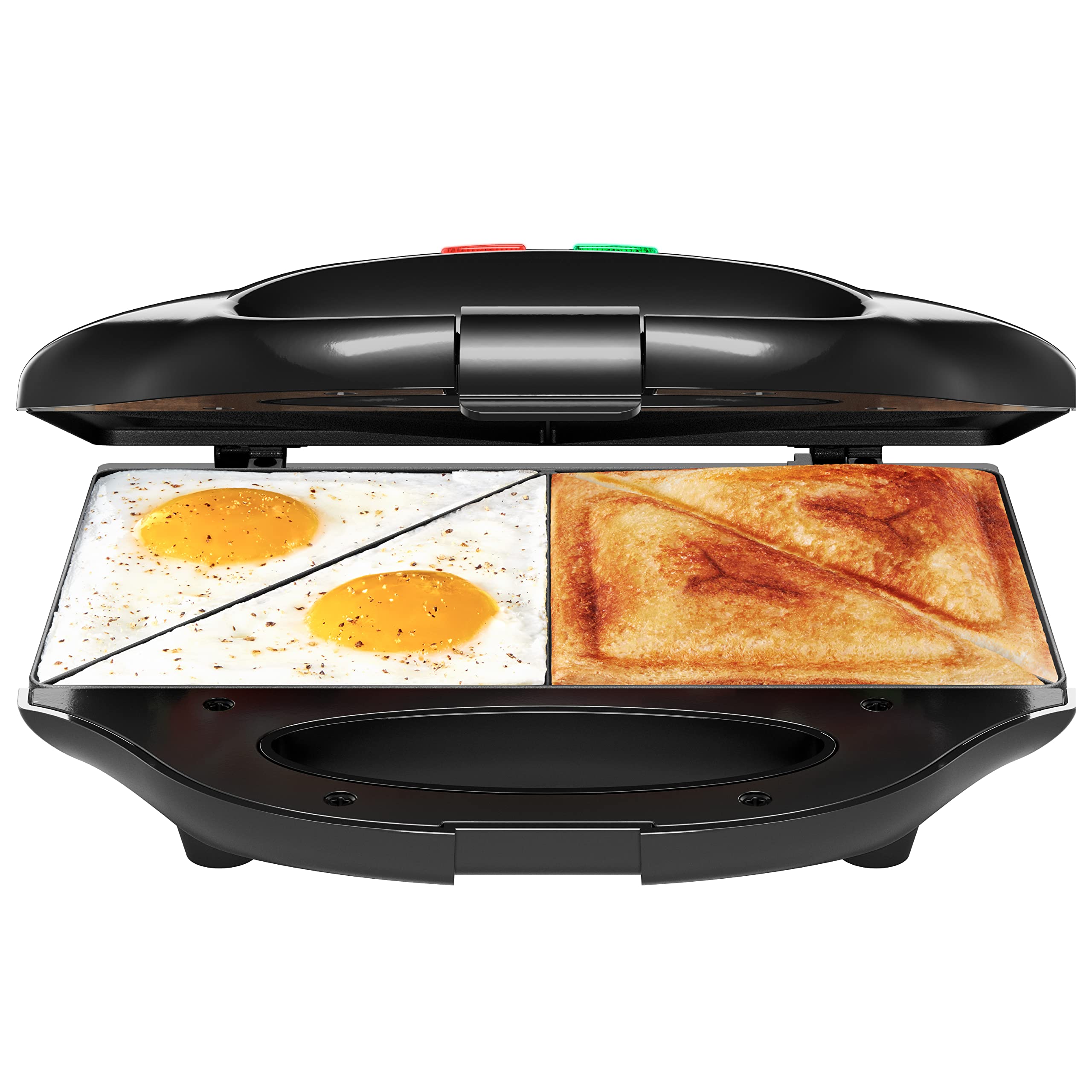 Chefman Electric Sandwich Maker - Portable, Nonstick Panini Press & Quesadilla Maker with Indicator Lights, Locking Lid & Cord Storage - Perfect for Breakfast, Lunch & Camping Meals