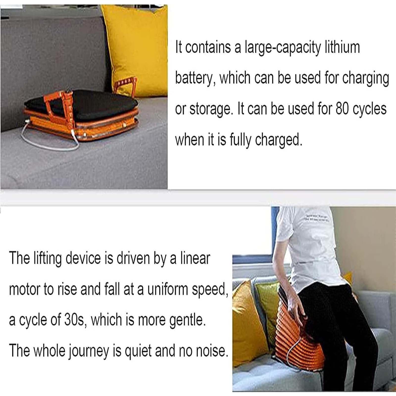 NOLLAM Electric Lift Assist Chair for Elderly - Portable Standing Aid with 35° Angle Adjustment & Button Control - Ideal for Seniors with Weak Knees, Mobility Issues - Perfect for Home, Nursing Homes, and Daily Living Assistance