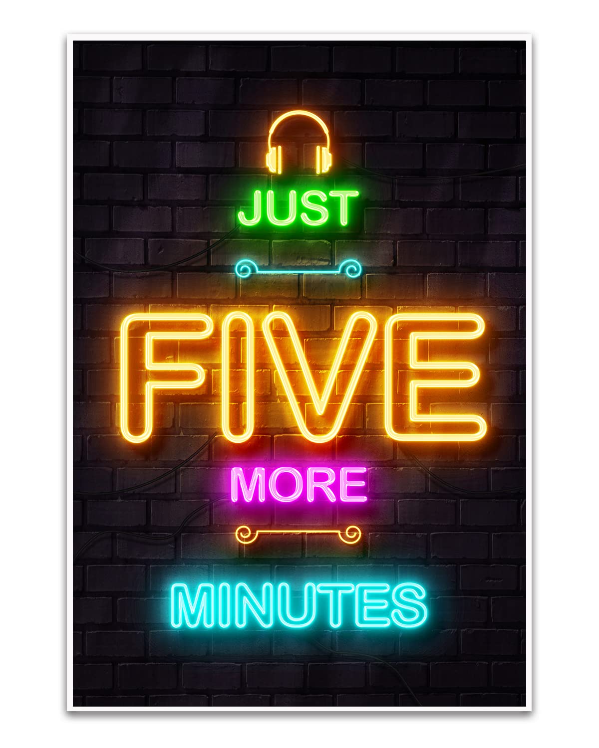 LIFVEAN Gaming Posters for Boys Room - 16x24in Unframed Video Game Wall Art - Cool Gamer Decor for Bedroom & Gaming Room - Black Light Canvas Poster - Perfect for Teen Boys & Gamers - Great for Gaming Themed Parties & Man Cave Decor