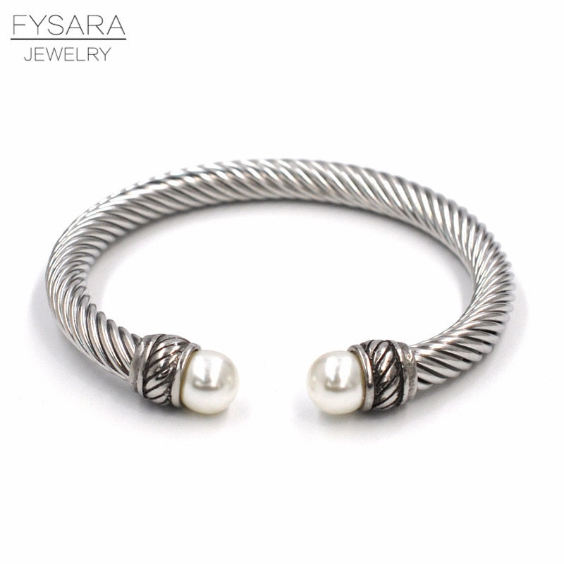 Twisted Cable Wire Bangle Cuff Bracelets for Women - Fashion Jewelry for Casual & Formal Wear - Perfect for Office, Party & Everyday Accessories