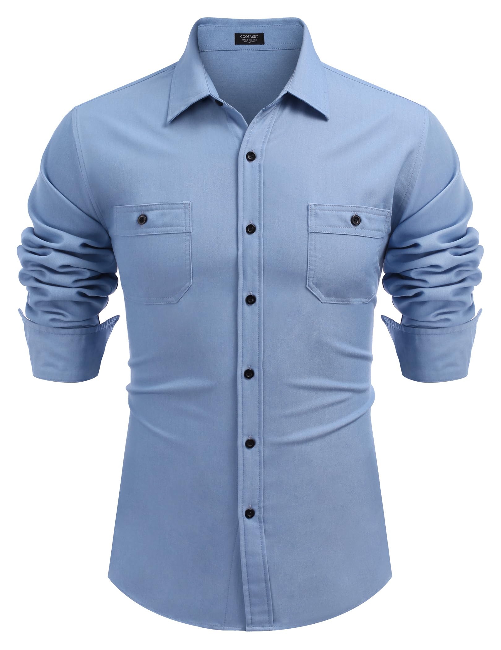COOFANDY Men's Casual Button Down Shirts - Long Sleeve Wrinkle-Free Dress Shirts for Office, Business & Everyday Wear | Comfortable Untucked Fit for Work & Social Events