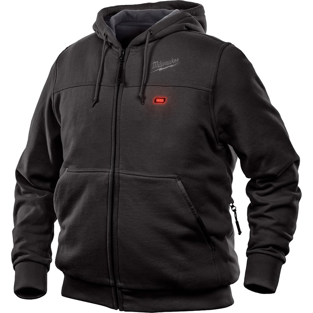 Milwaukee 302B-20L M12 Heated Hoodie - Black Size Large | Battery-Powered Heated Jacket for Men | Perfect for Winter Work, Outdoor Activities & Cold Weather Comfort