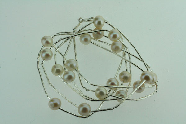 Liquid Pearl Necklace Sterling Silver - Elegant Dainty Jewelry for Women, Perfect for Weddings, Parties & Everyday Wear