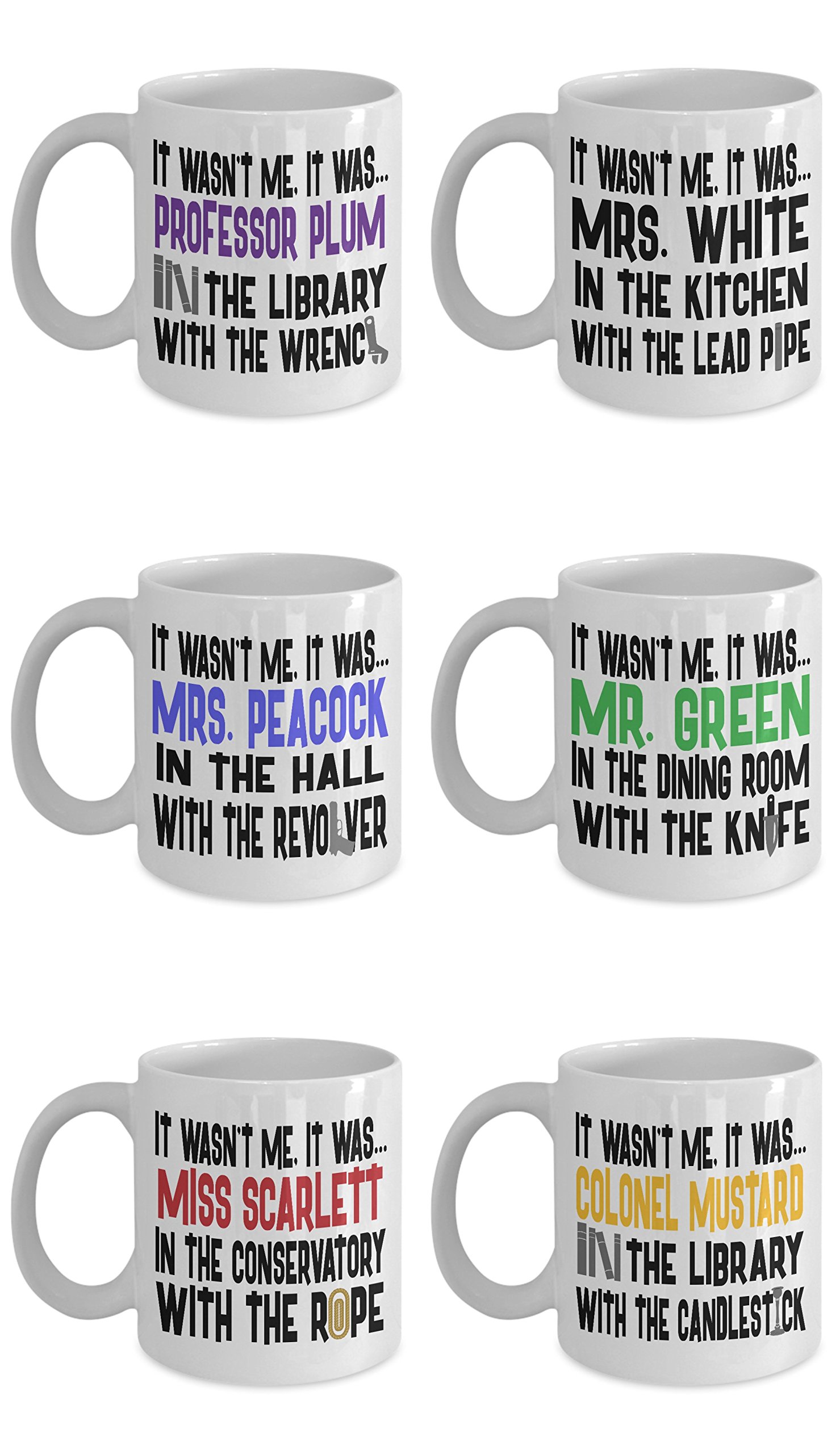 Clue Vintage Board Game Mugs - Classic Mystery Themed Coffee Cups for Game Nights & Collectors | Perfect for Tea, Hot Chocolate & Office Use