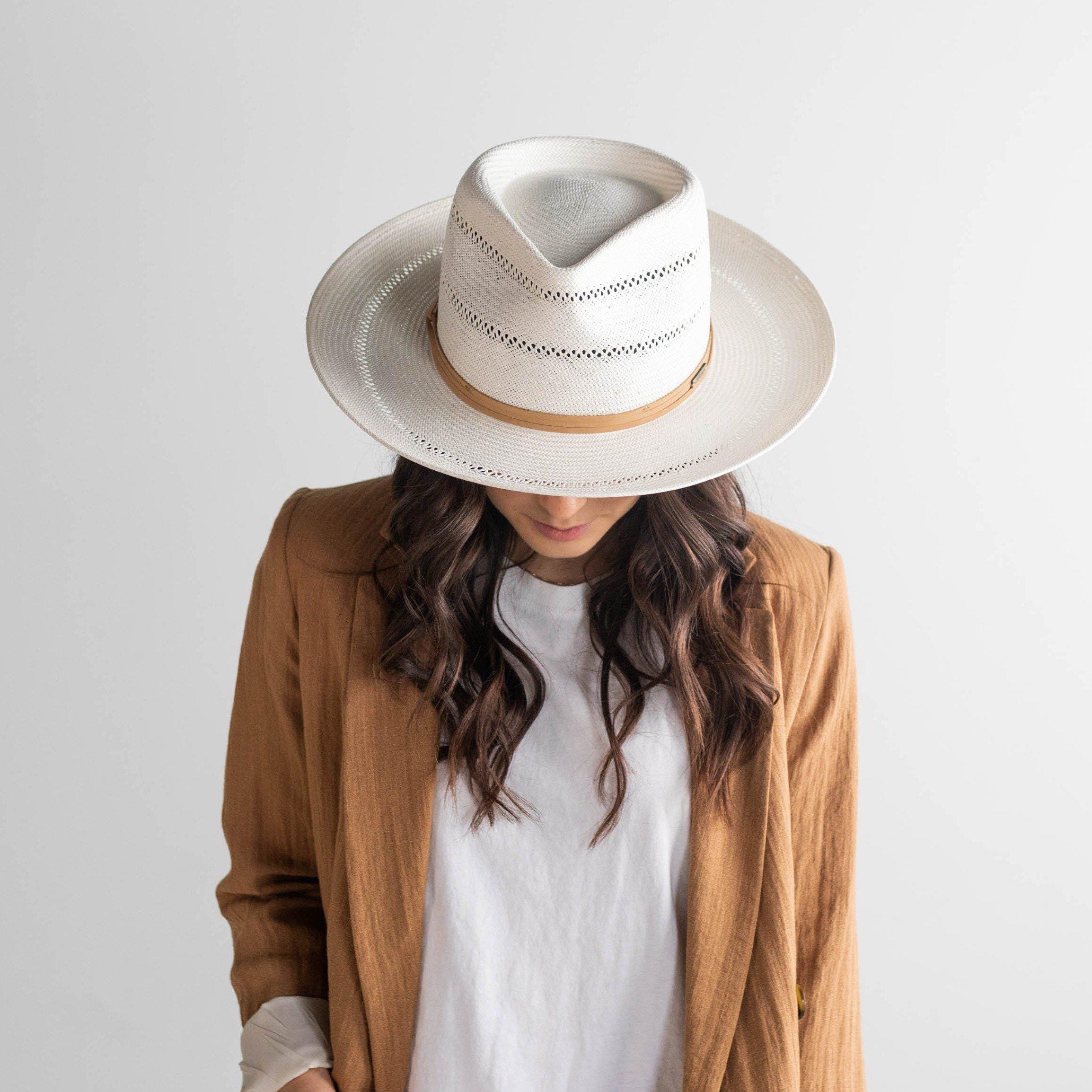 Arlo Rancher Fedora Straw Hat for Men - Western Cowboy Hat with Wide Brim - Sun Protection Summer Hat for Outdoor, Rodeo, and Country Music Festivals